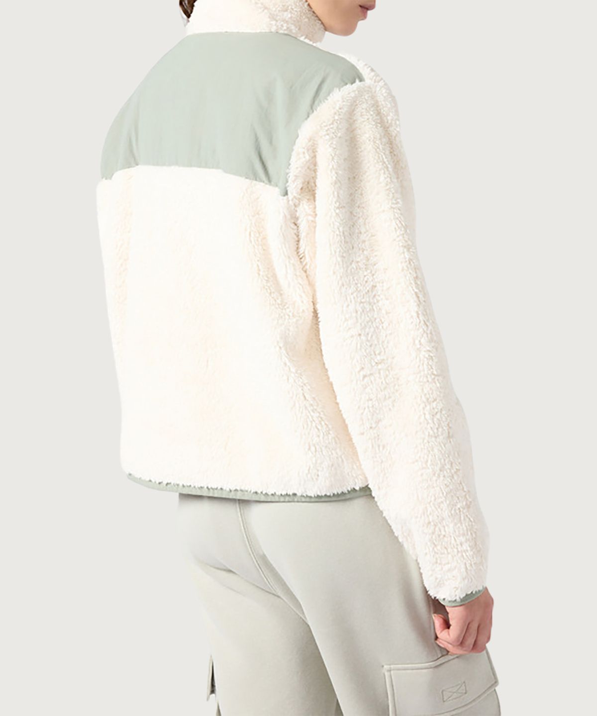 챔피온(CHAMPION) 여성 오버핏 풀집업 플리스 재킷 Ivory