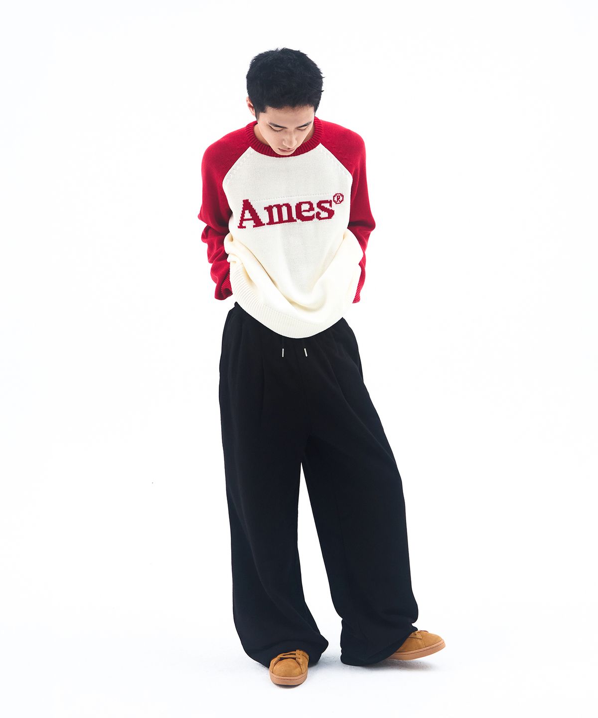 아메스 월드와이드(AMES-WORLDWIDE) BASIC SMALL LOGO SWEAT PANTS BLACK