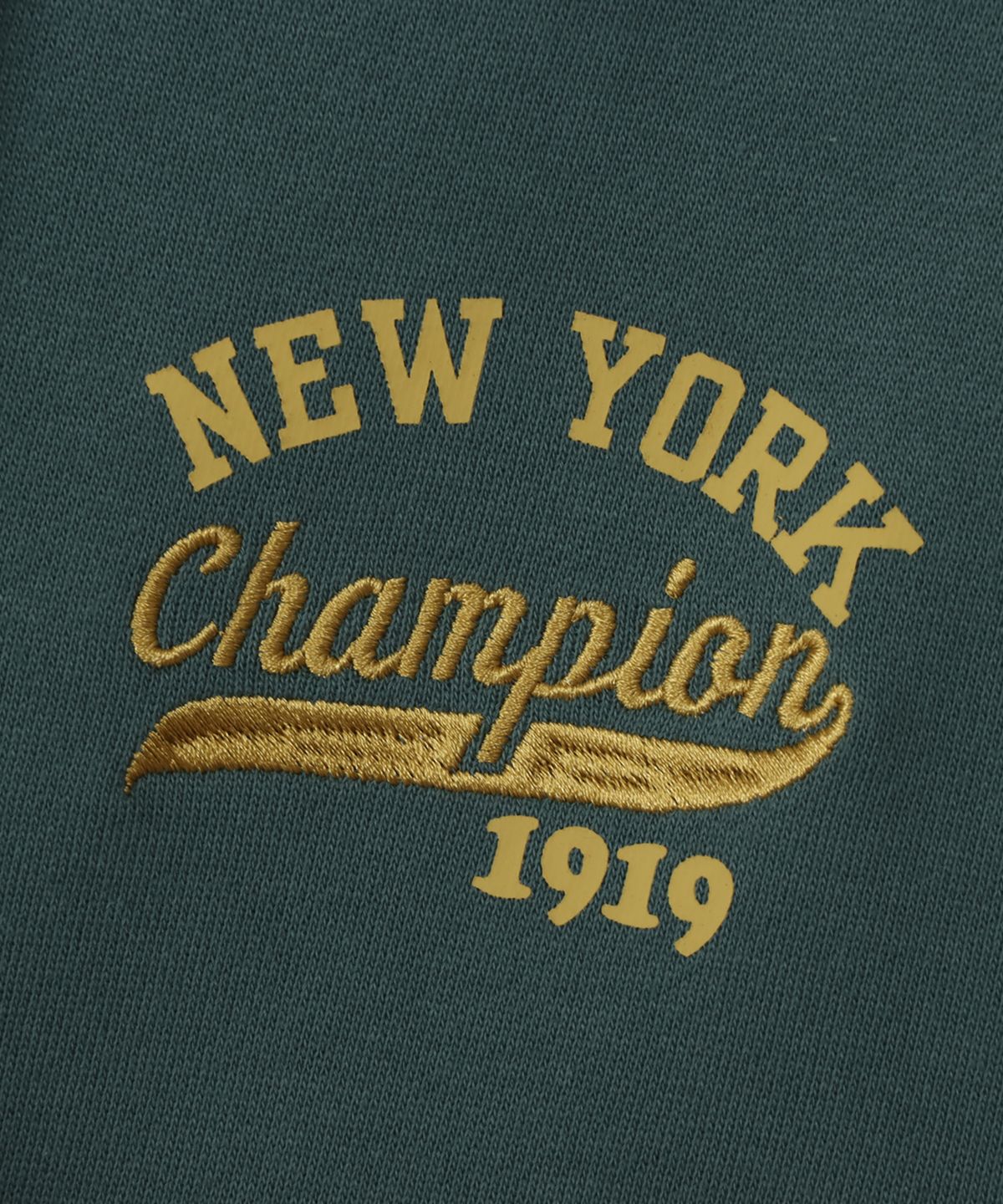 챔피온(CHAMPION) 여성 NEW YORK 루즈핏 후드 티셔츠 Deep Green