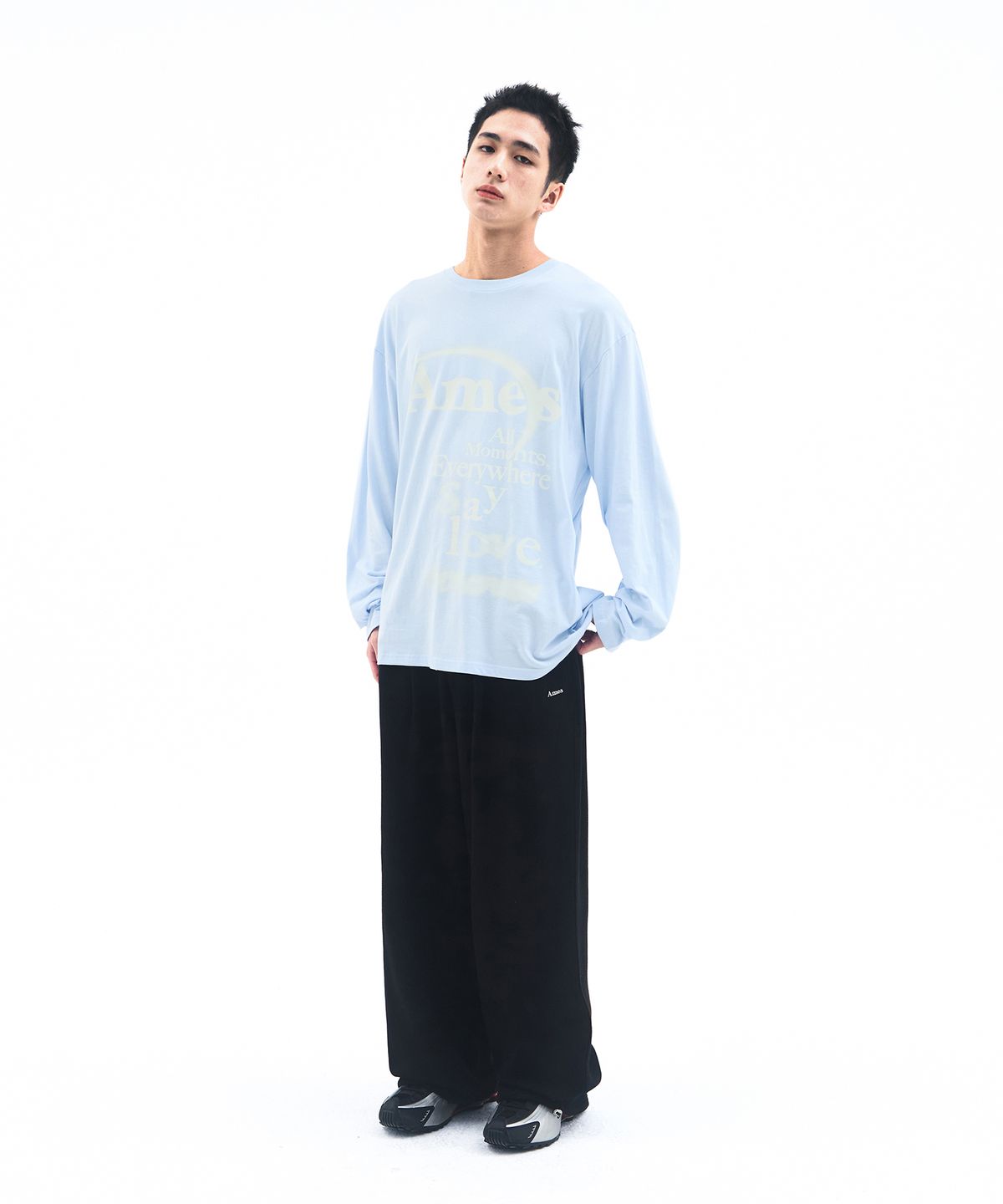 아메스 월드와이드(AMES-WORLDWIDE) BASIC SMALL LOGO SWEAT PANTS NAVY