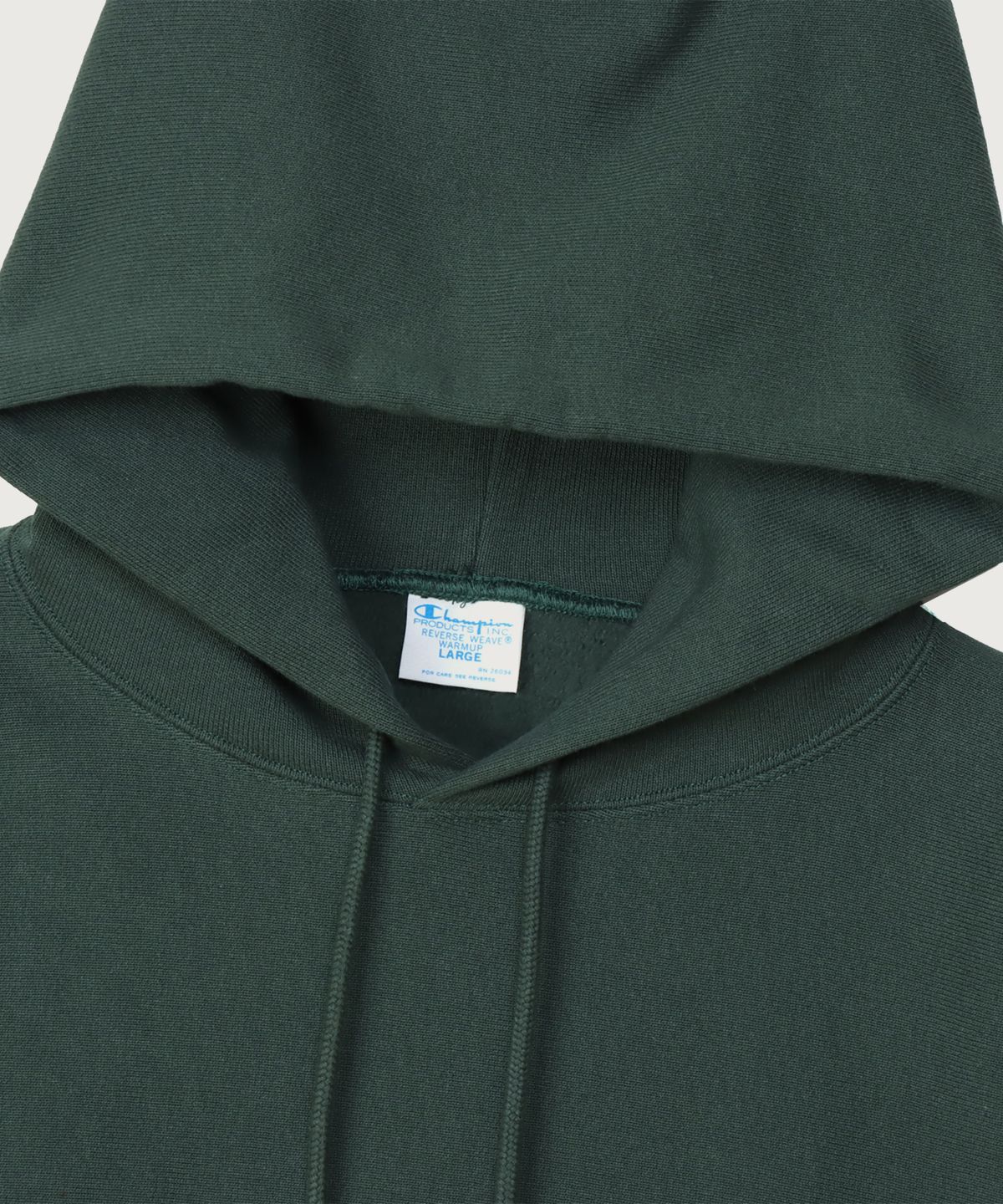 챔피온(CHAMPION) 리버스위브 블루택 C로고 오버핏 기모 후드 티셔츠 Dark Green