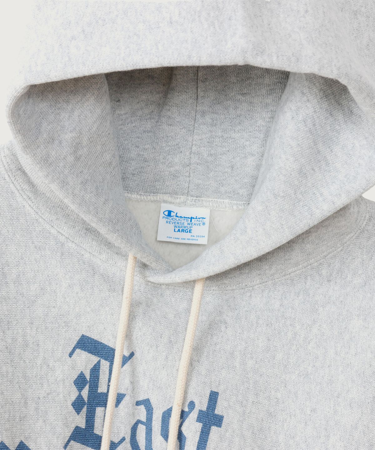 챔피온(CHAMPION) 리버스위브 블루택 레귤러핏 기모 시티 후드 티셔츠 Silver Grey