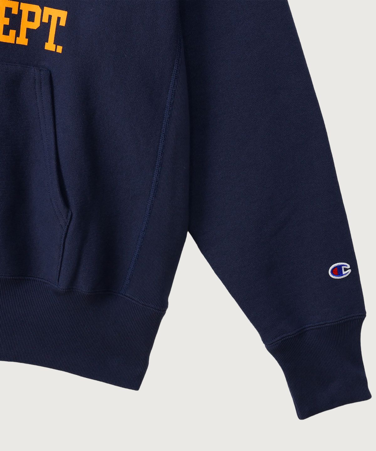 챔피온(CHAMPION) 리버스위브 블루택 레귤러핏 기모 시티 후드 티셔츠 Dark Navy