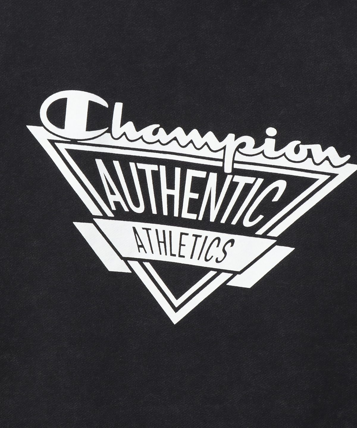 챔피온(CHAMPION) 조그택 어센틱 로고 오버핏 후드 티셔츠 Black