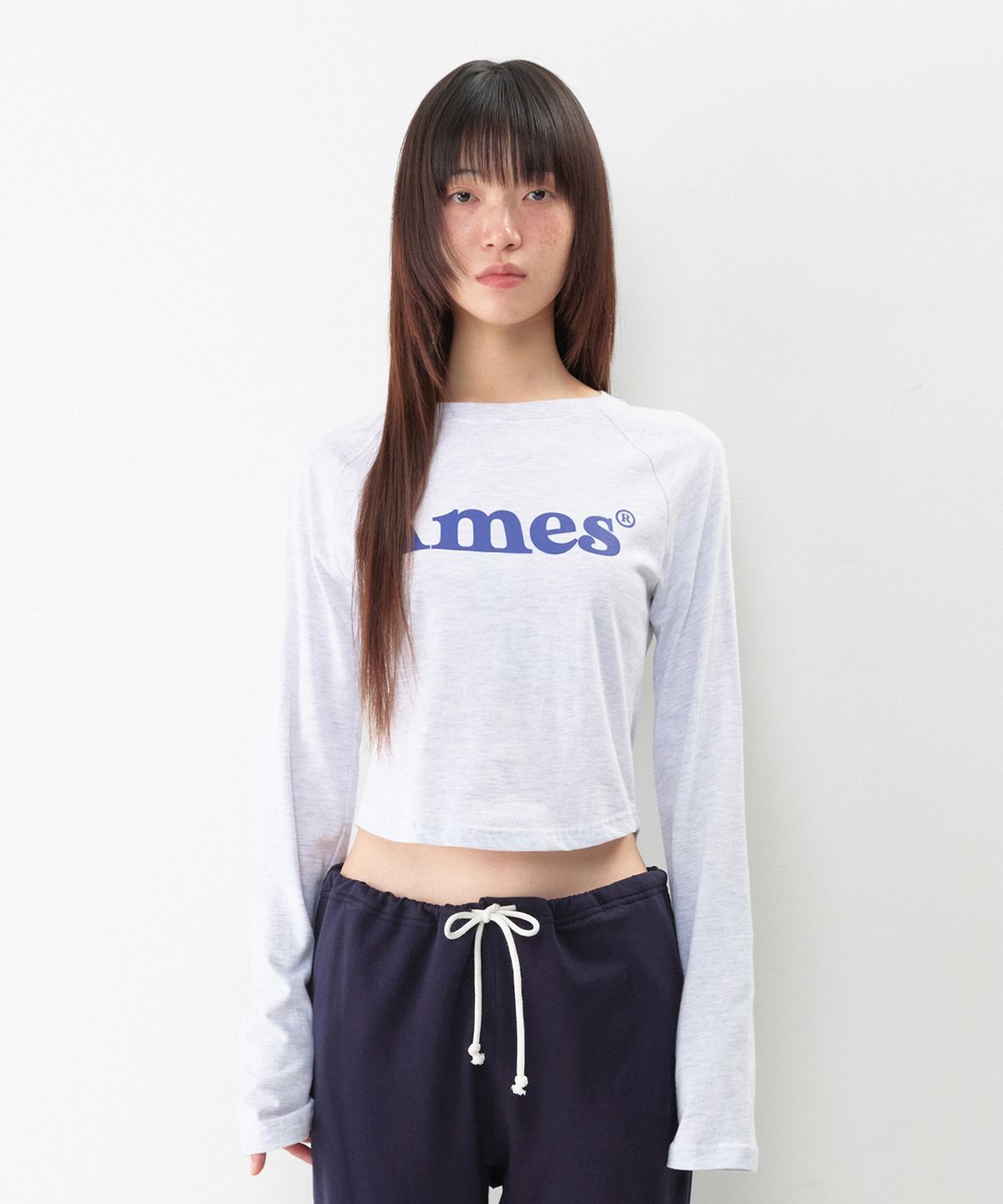 아메스 월드와이드(AMES-WORLDWIDE) BASIC LOGO LONGSLEEVE TEE LIGHT GREY