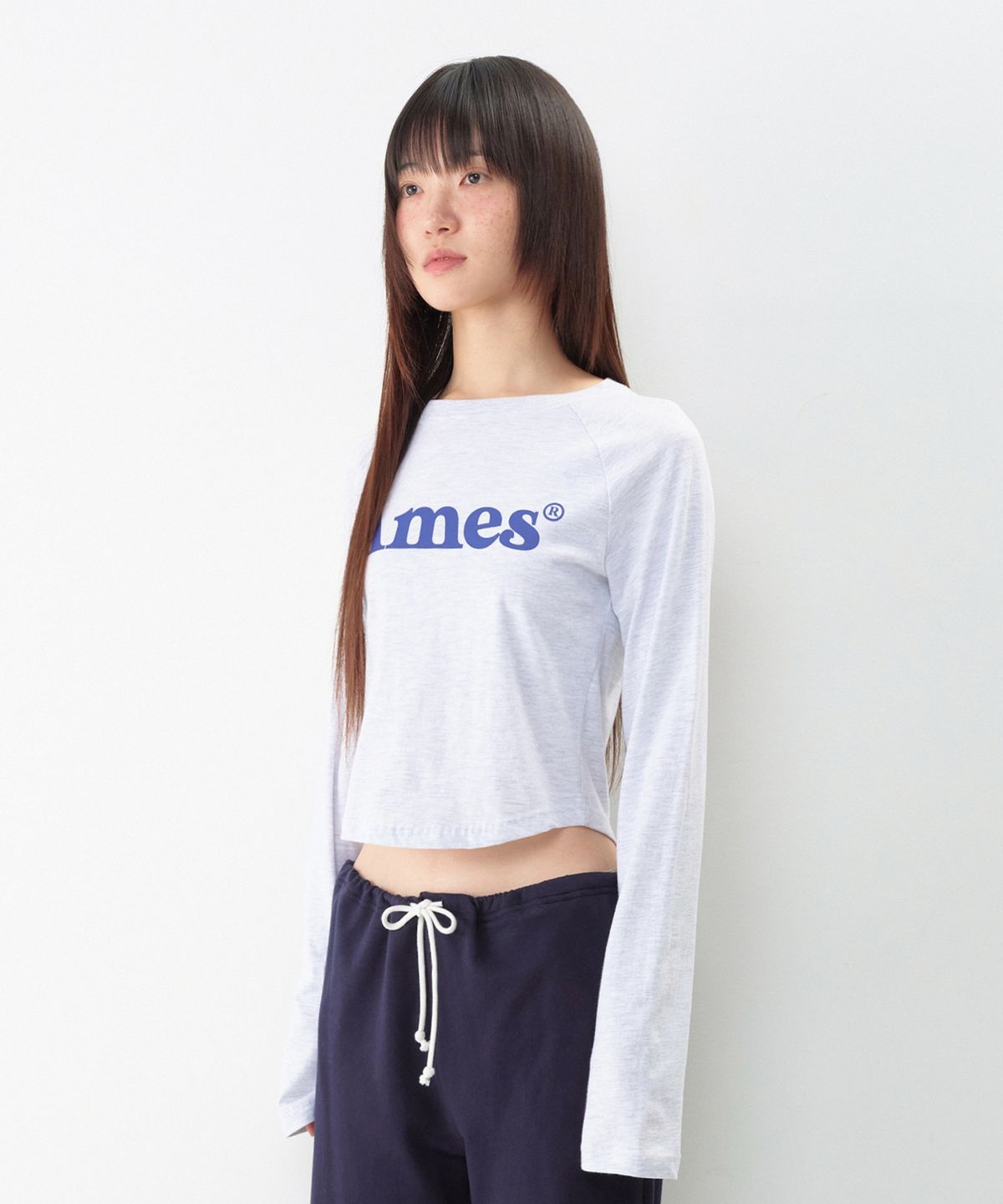 아메스 월드와이드(AMES-WORLDWIDE) BASIC LOGO LONGSLEEVE TEE LIGHT GREY