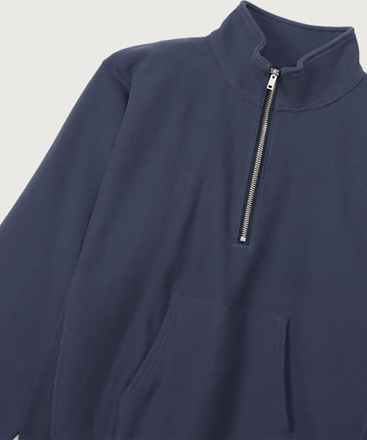 챔피온(CHAMPION) 리버스위브 블루택 레귤러핏 기모 하프 집업 Dark Navy