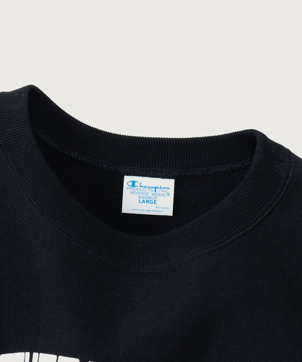 챔피온(CHAMPION) 리버스위브 블루택 레귤러핏 기모 컬리지 스웨트셔츠 Black