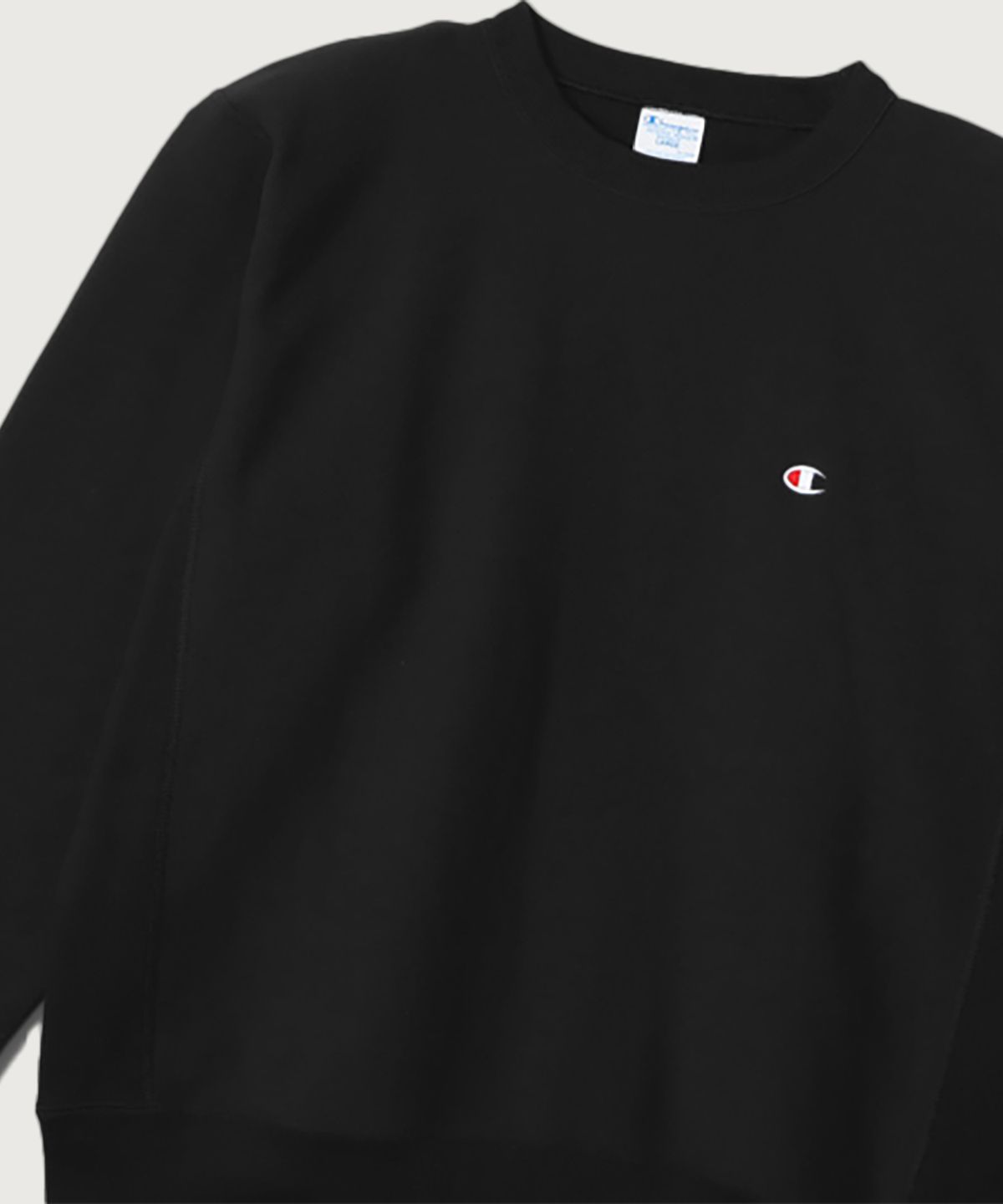 챔피온(CHAMPION) 리버스위브 블루택 C로고 루즈핏 기모 스웨트셔츠 Black