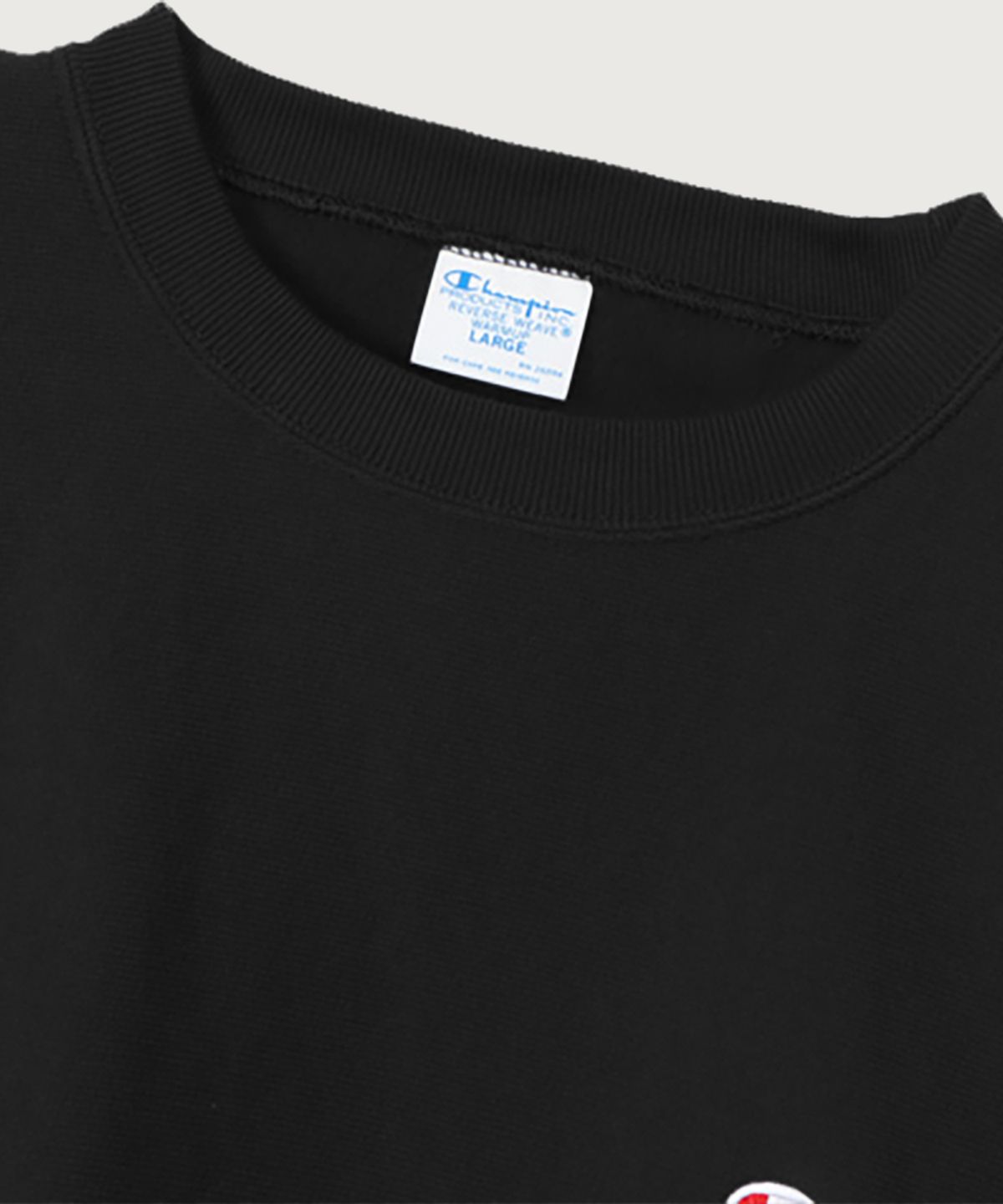 챔피온(CHAMPION) 리버스위브 블루택 C로고 루즈핏 기모 스웨트셔츠 Black