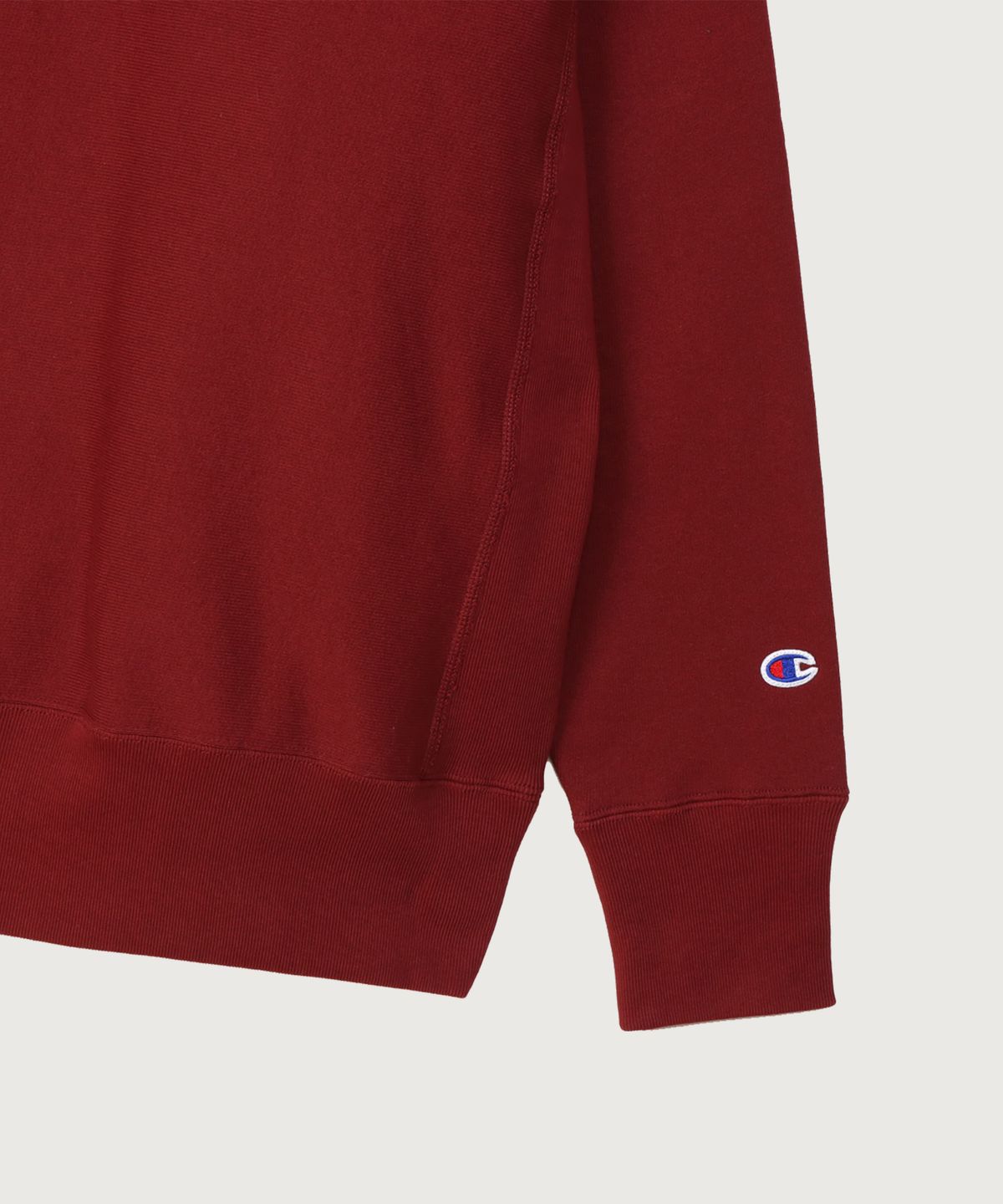 챔피온(CHAMPION) 리버스위브 블루택 C로고 루즈핏 기모 스웨트셔츠 Burgundy