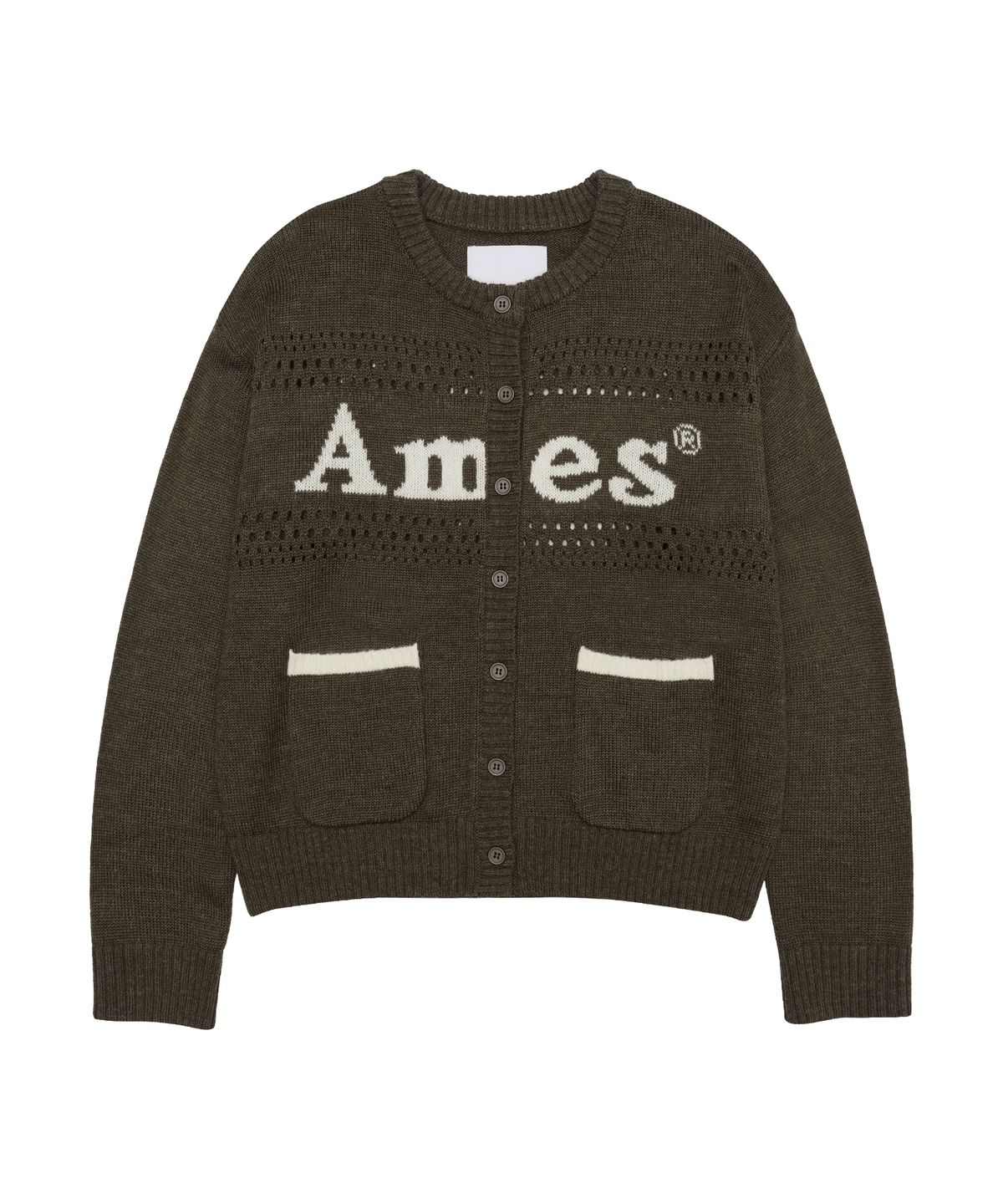 아메스 월드와이드(AMES-WORLDWIDE) PUNCHED CARDIGAN BROWN