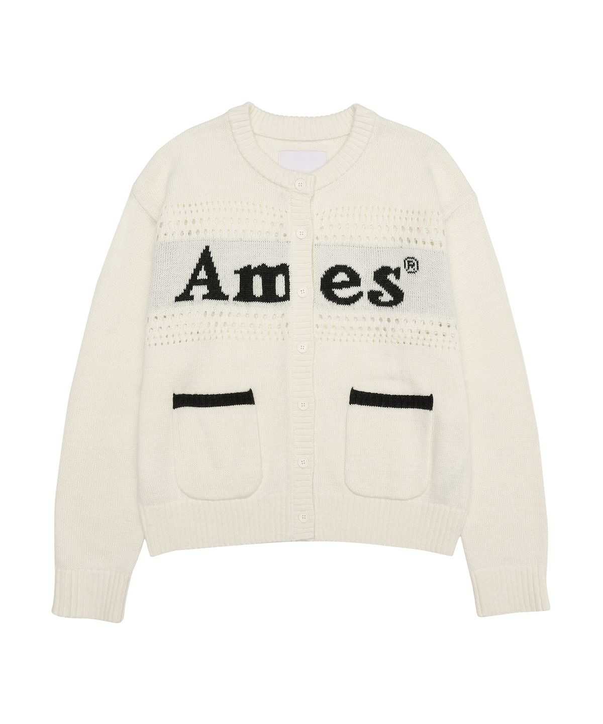 아메스 월드와이드(AMES-WORLDWIDE) PUNCHED CARDIGAN IVORY