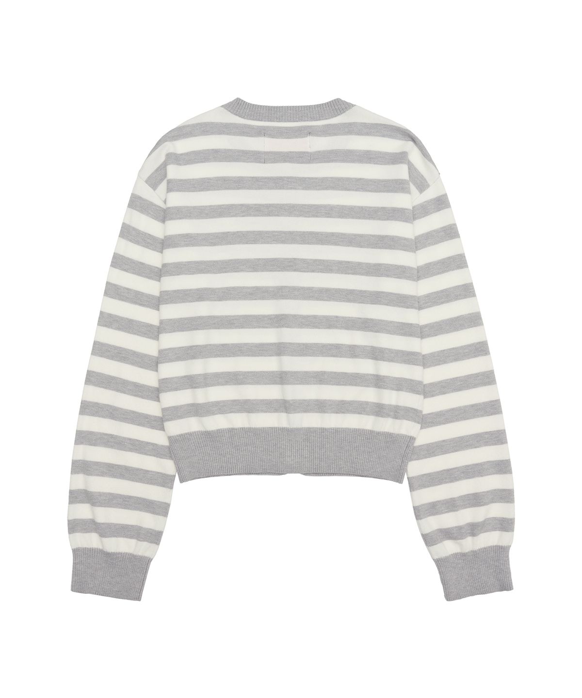 아메스 월드와이드(AMES-WORLDWIDE) STRIPE ROUND NECK CARDIGAN GREY
