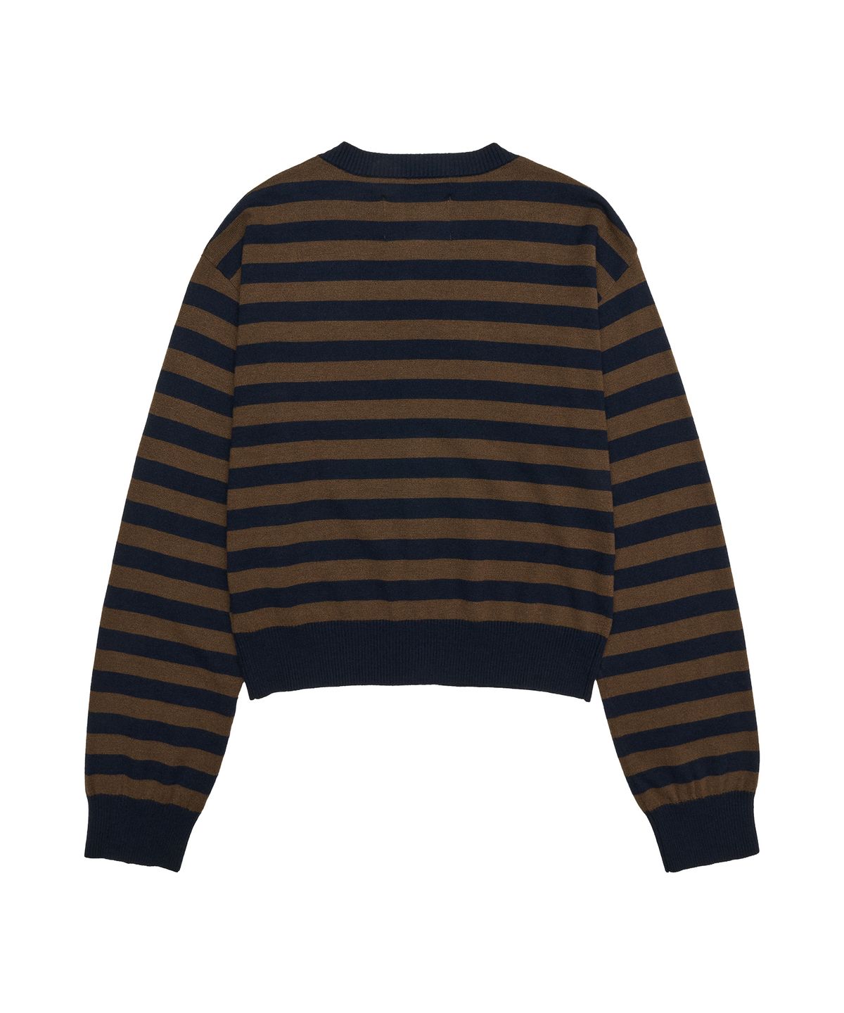 아메스 월드와이드(AMES-WORLDWIDE) STRIPE ROUND NECK CARDIGAN BROWN