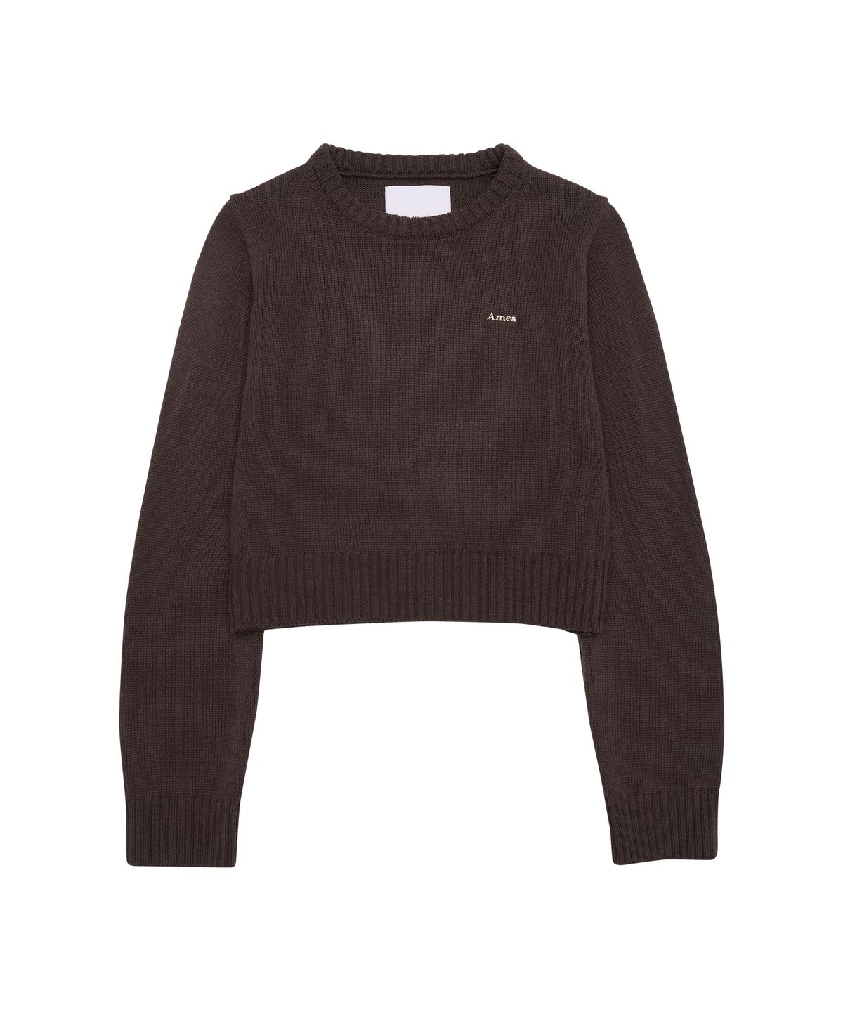 아메스 월드와이드(AMES-WORLDWIDE) BASIC SMALL LOGO KNIT BROWN