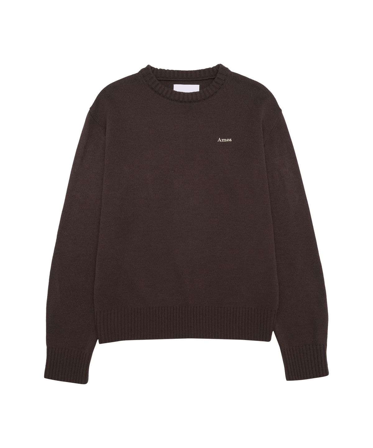 아메스 월드와이드(AMES-WORLDWIDE) BASIC SMALL LOGO KNIT BROWN