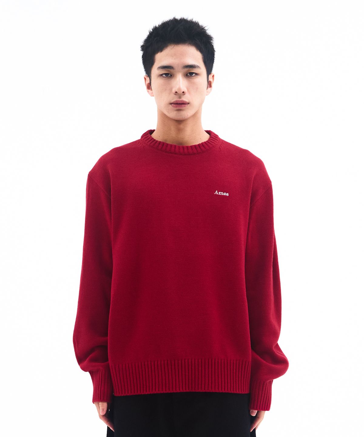 아메스 월드와이드(AMES-WORLDWIDE) BASIC SMALL LOGO KNIT RED
