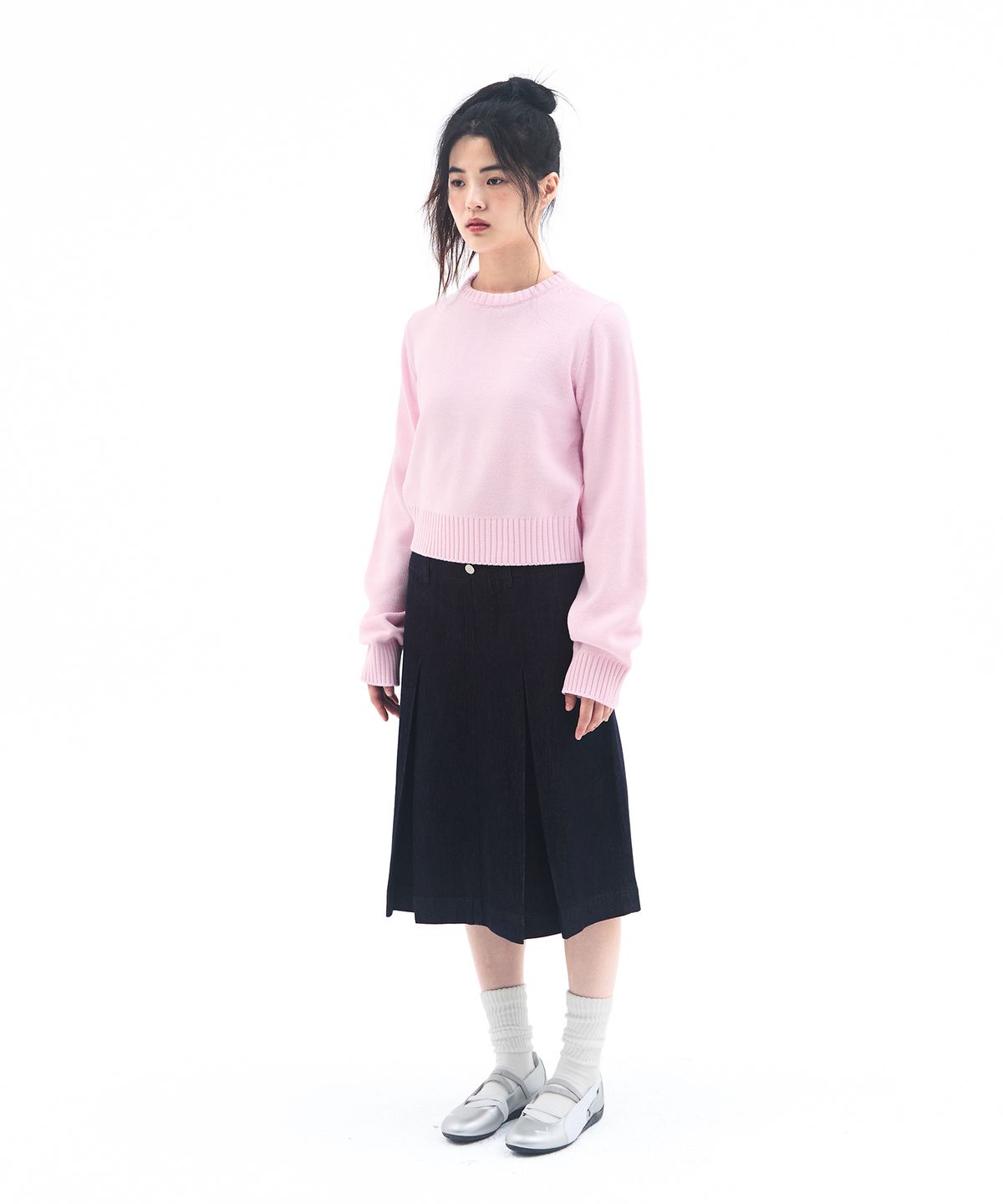 아메스 월드와이드(AMES-WORLDWIDE) BASIC SMALL LOGO KNIT PINK