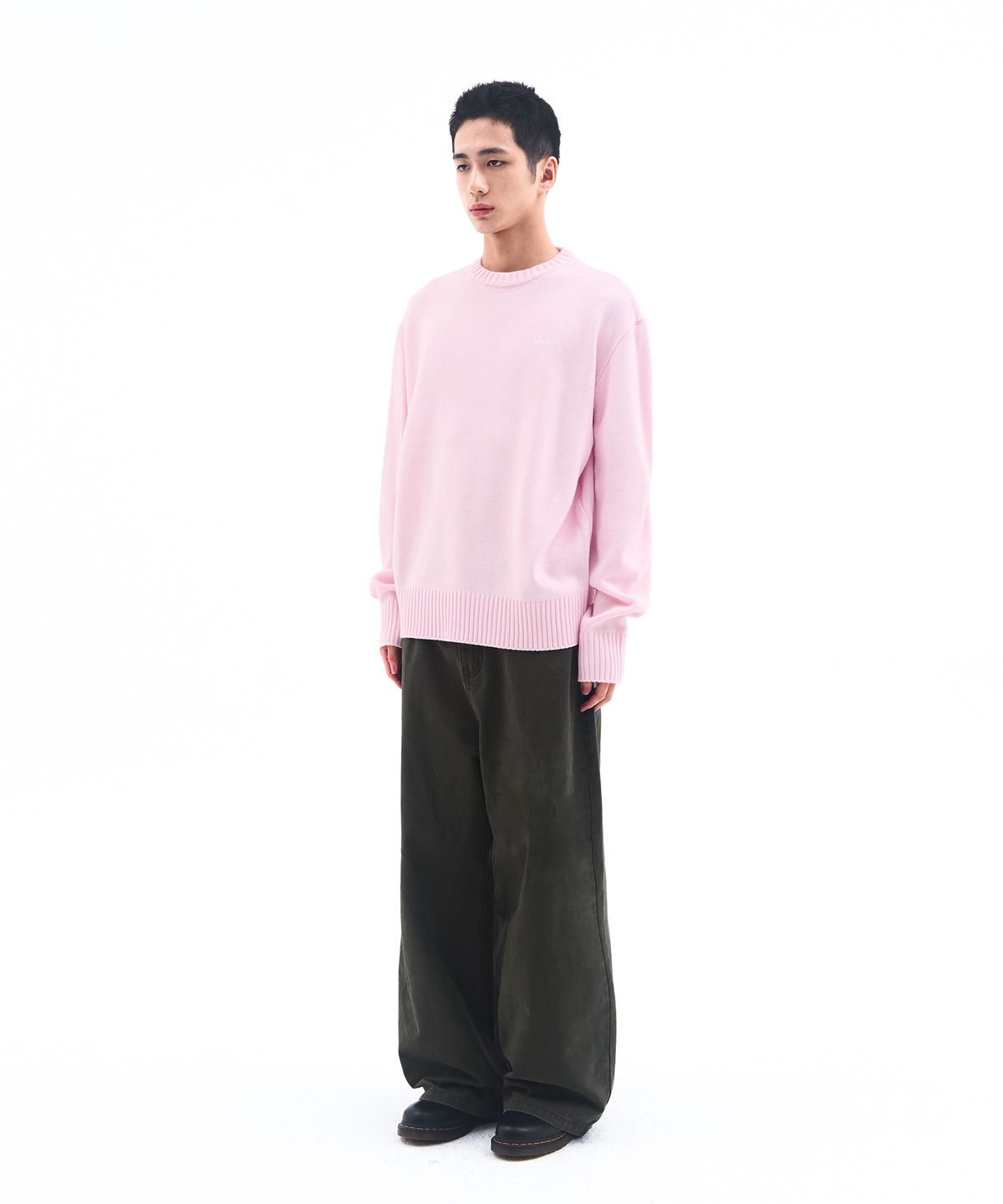아메스 월드와이드(AMES-WORLDWIDE) BASIC SMALL LOGO KNIT PINK