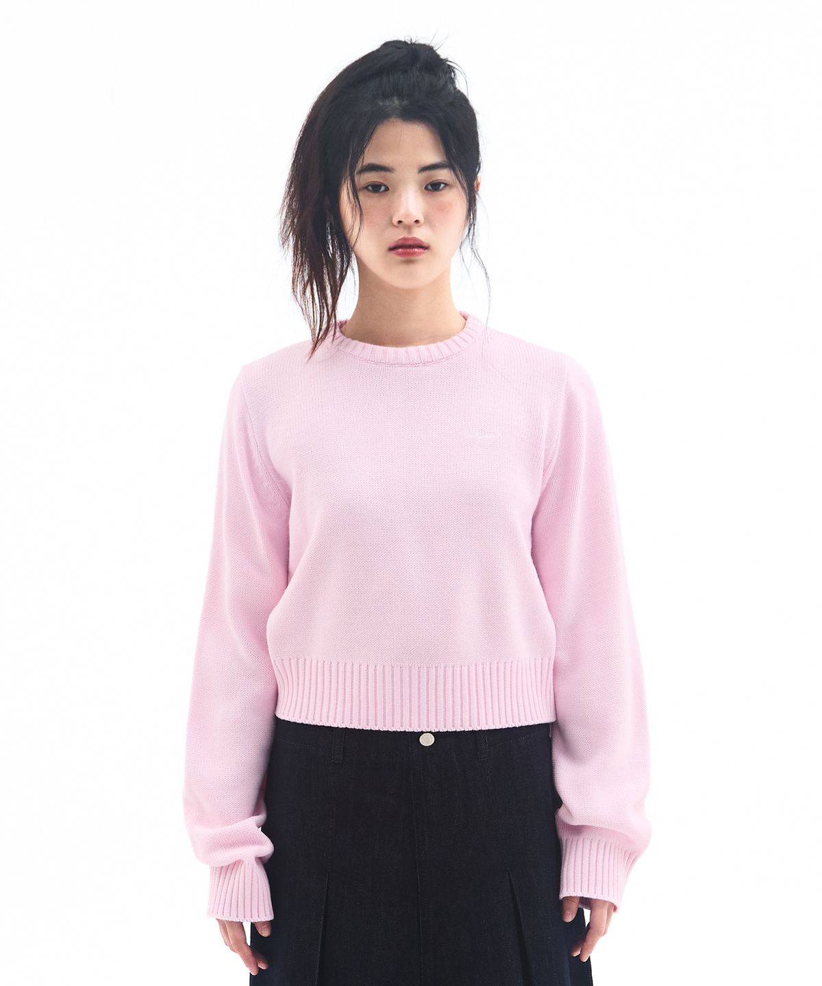 아메스 월드와이드(AMES-WORLDWIDE) BASIC SMALL LOGO KNIT PINK