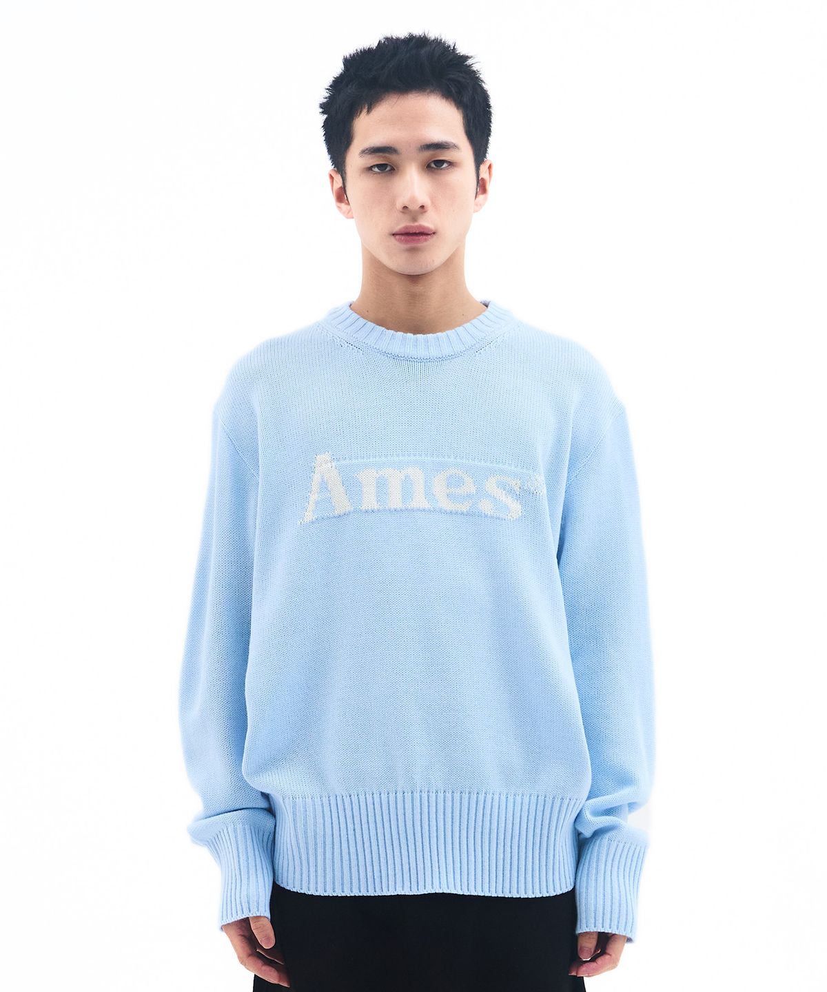아메스 월드와이드(AMES-WORLDWIDE) BASIC PULLOVER KNIT LIGHT BLUE