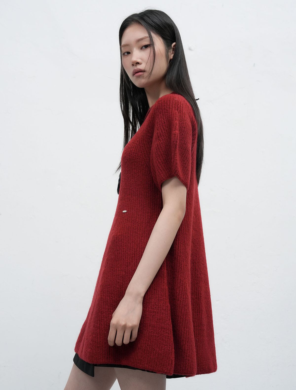 제너럴아이디어(GENERALIDEA) 벌룬 슬리브 미니 플레어 원피스 [RED] / WBE4L15508