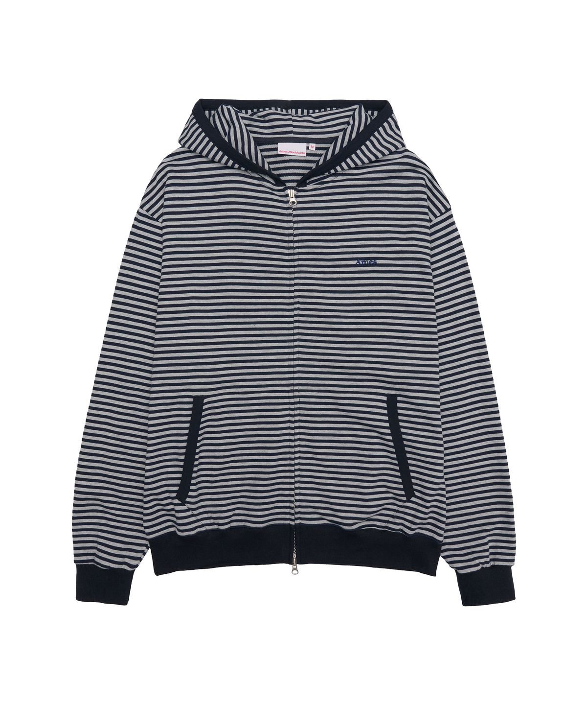 아메스 월드와이드(AMES-WORLDWIDE) STRIPE HOODIE ZIP UP NAVY