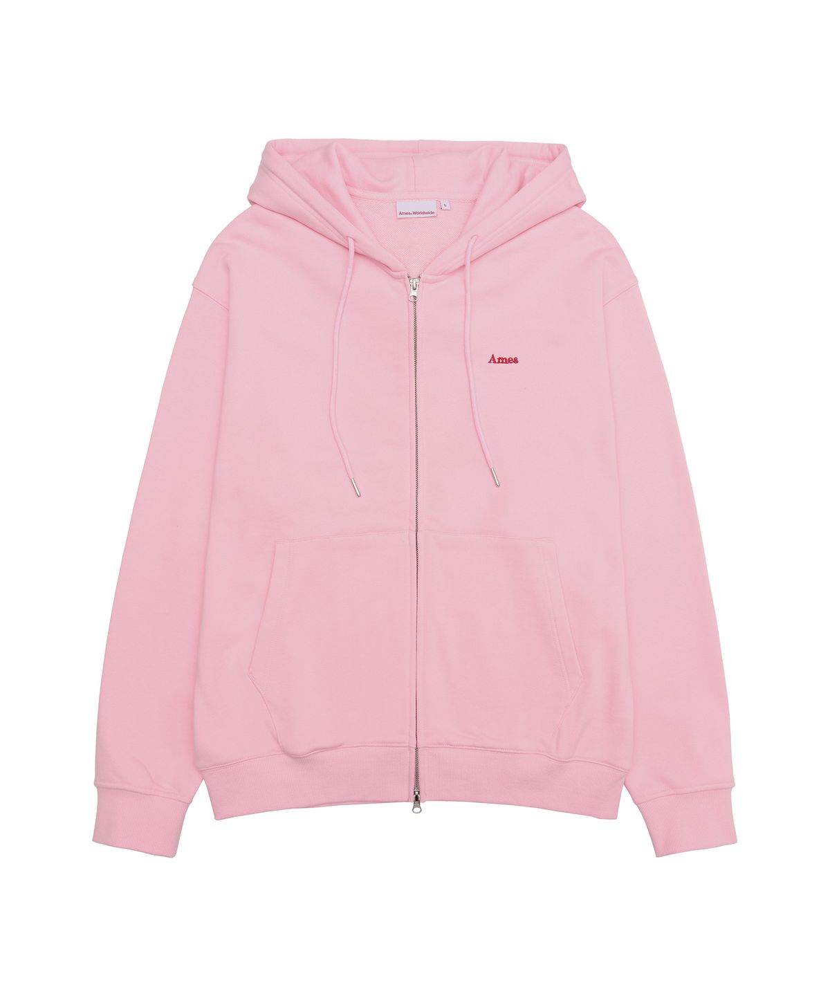 아메스 월드와이드(AMES-WORLDWIDE) BASIC SMALL LOGO HOODIE ZIP UP PINK