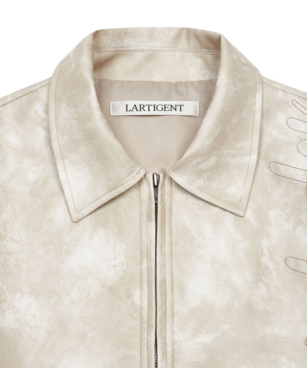 라티젠(LARTIGENT) MY MELODY VEGAN LEATHER JACKET(BEIGE)