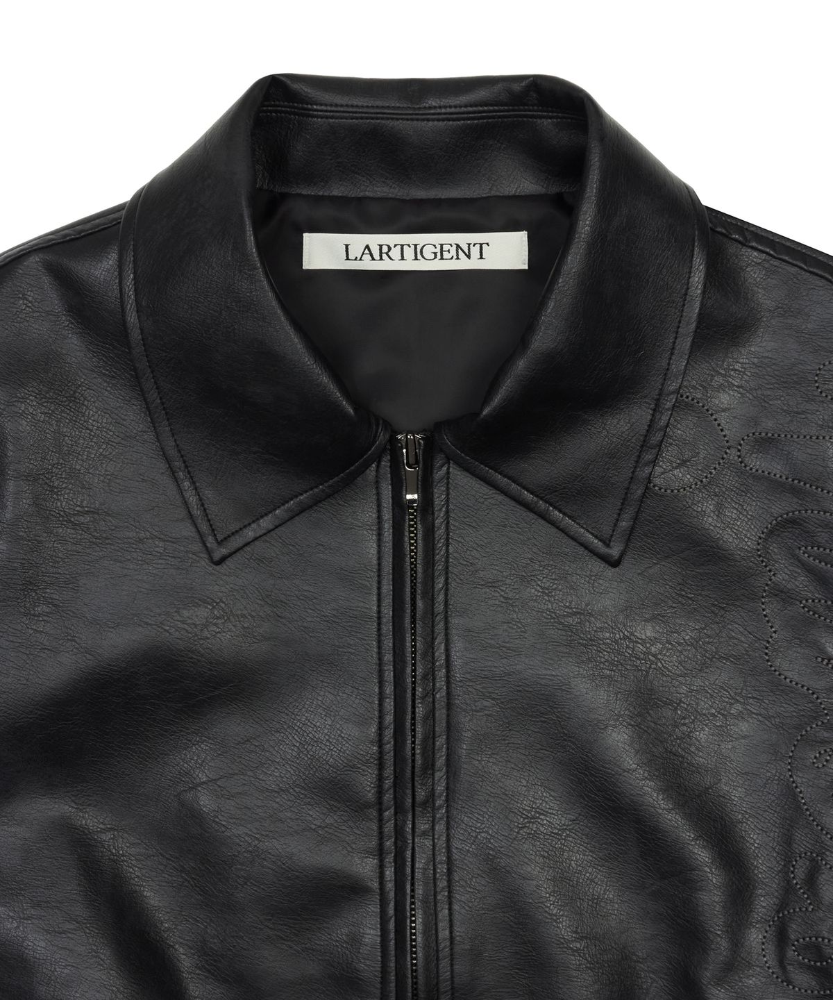 라티젠(LARTIGENT) KUROMI VEGAN LEATHER JACKET(BLACK)
