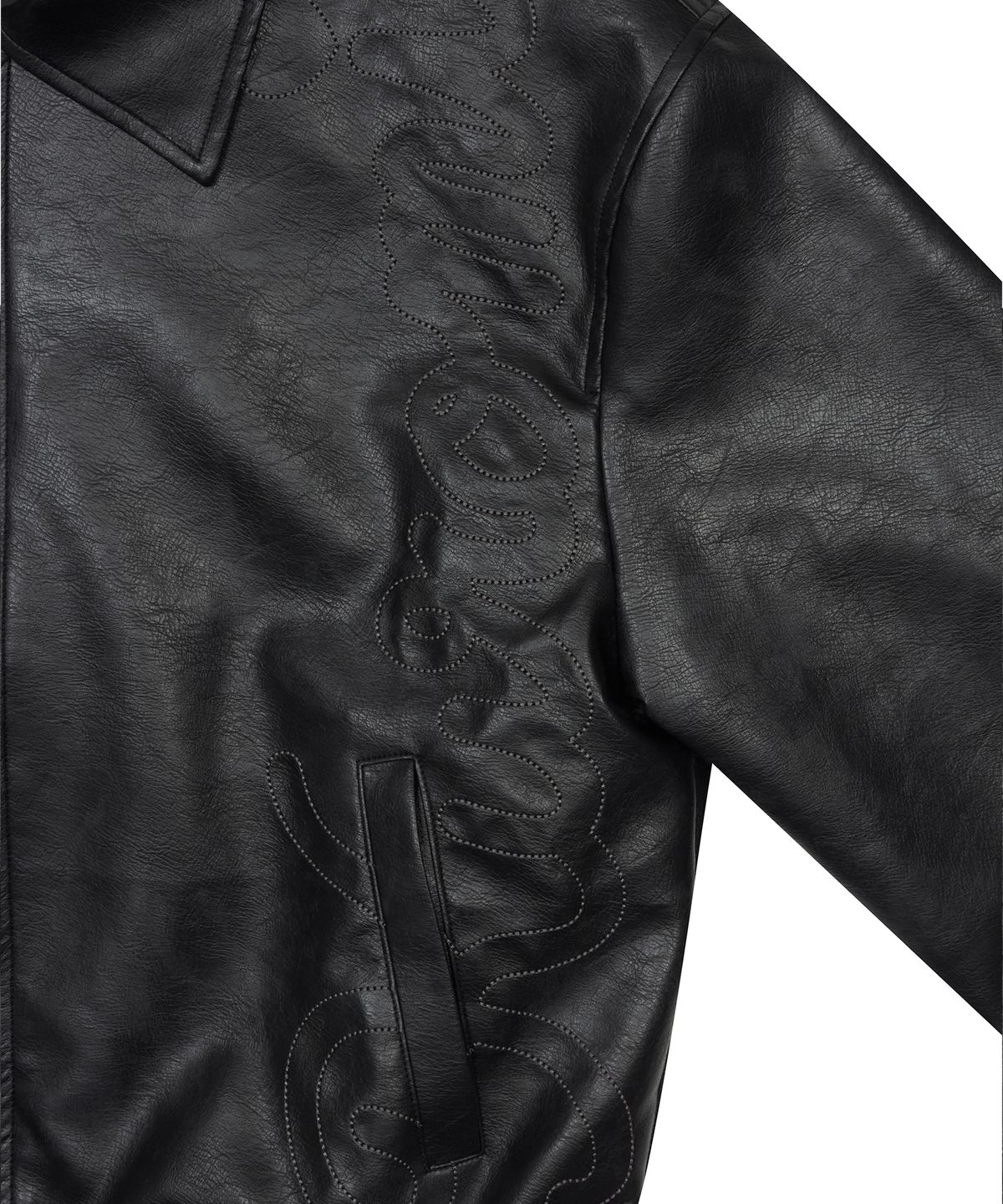 라티젠(LARTIGENT) KUROMI VEGAN LEATHER JACKET(BLACK)