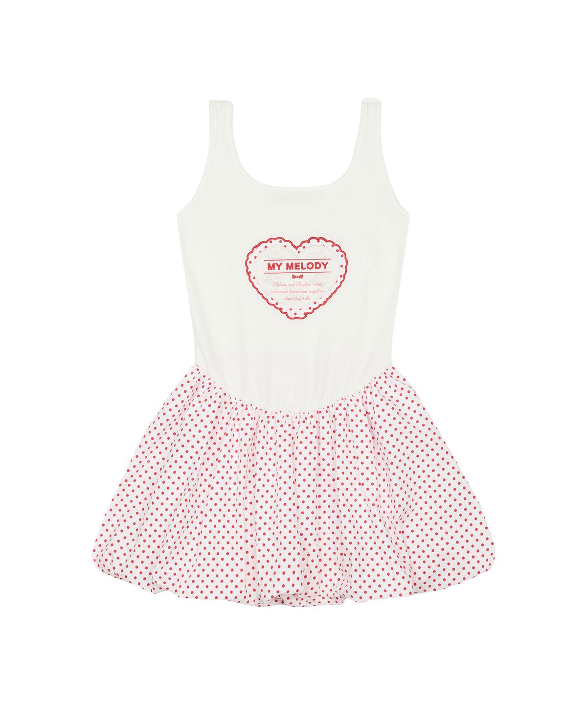 라티젠(LARTIGENT) MY MELODY DOT BALLOON ONE-PIECE(WHITE)