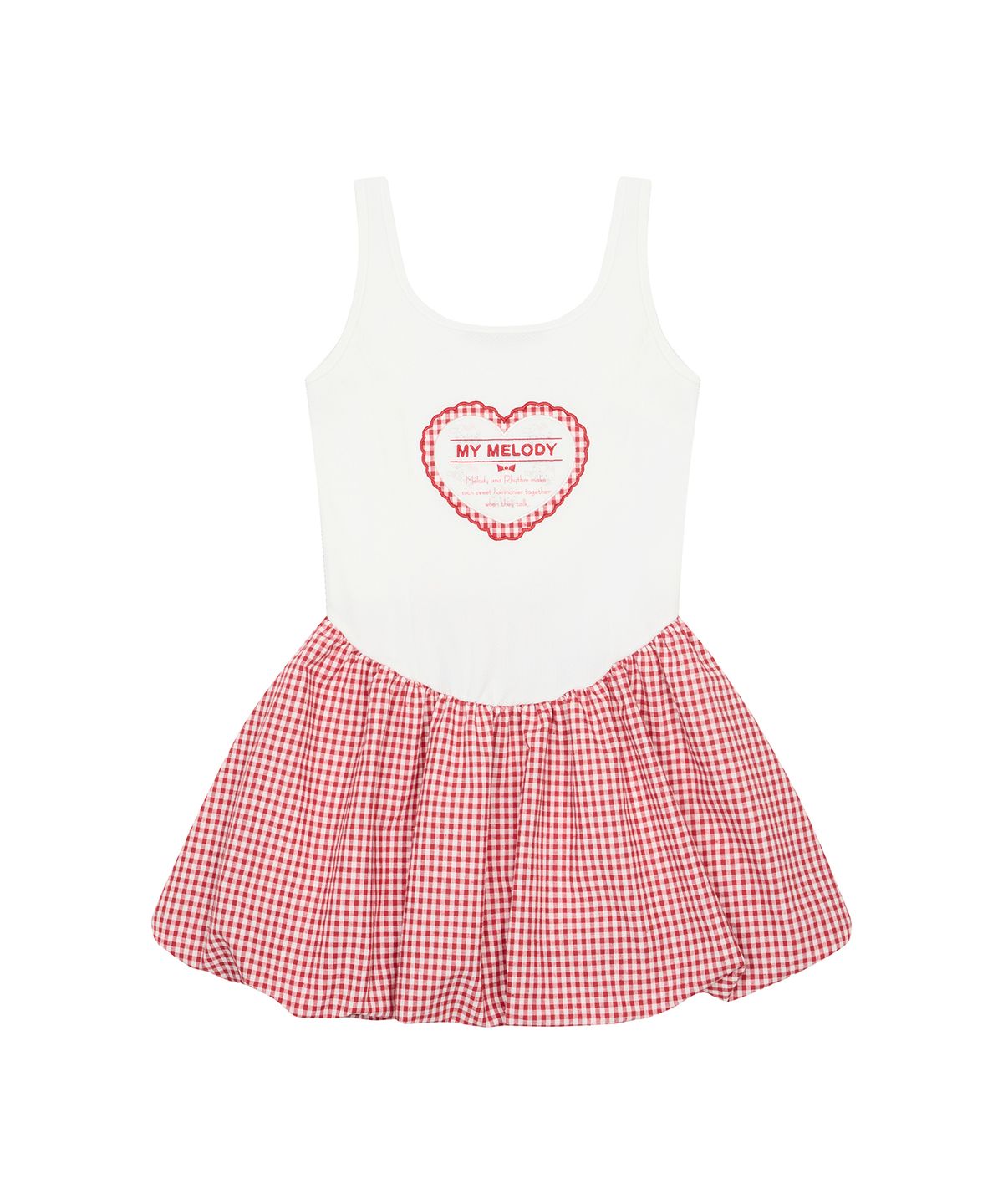 라티젠(LARTIGENT) MY MELODY CHECK BALLOON ONE-PIECE(WHITE)