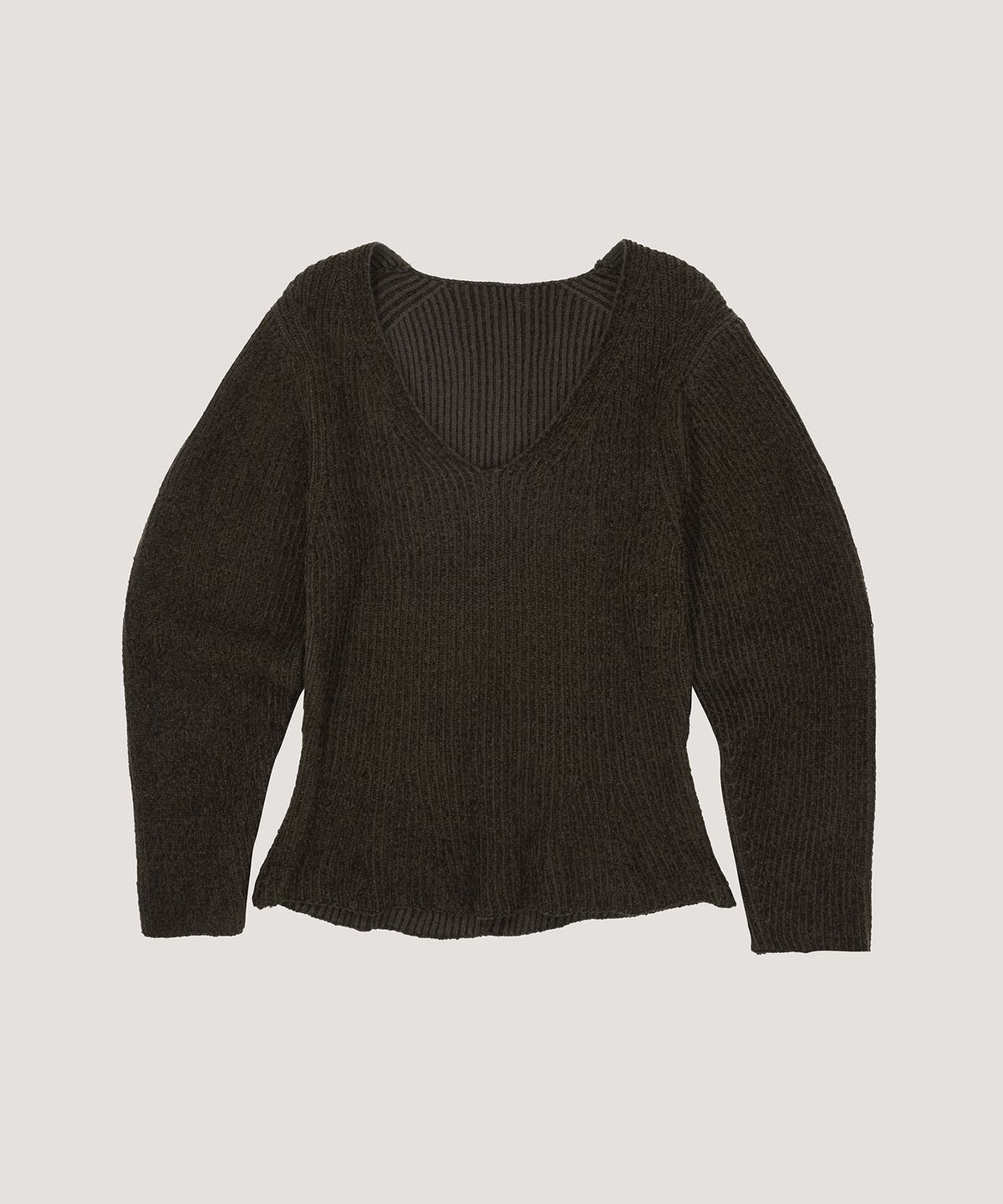 베르소(VERSO) Double-Mixed Velvet V-Neck Knit