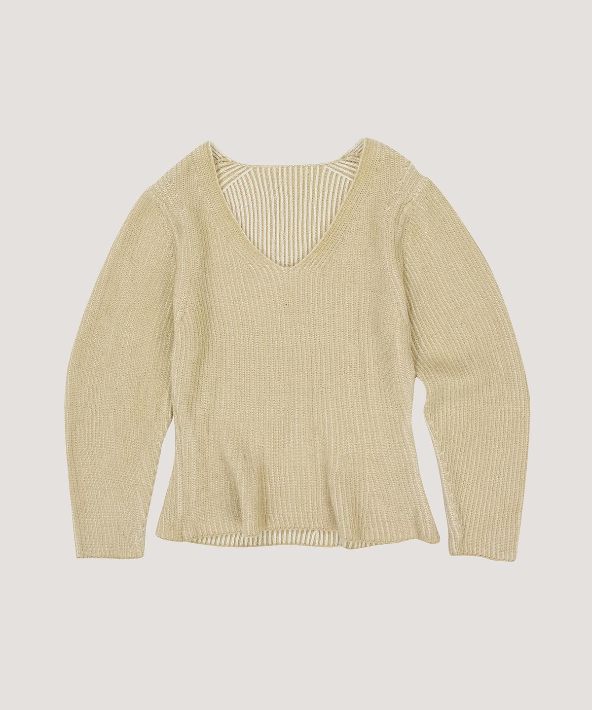 베르소(VERSO) Double-Mixed Velvet V-Neck Knit