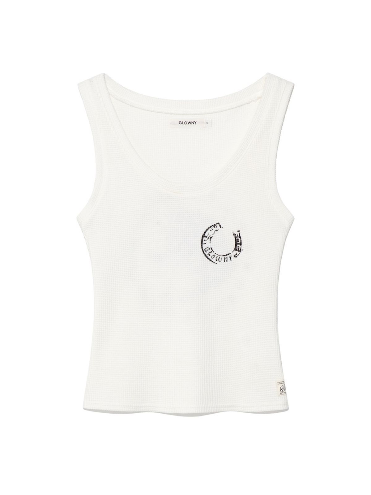 글로니(GLOWNY) ROCKY WAFFLE SLEEVELESS TOP (WHITE)