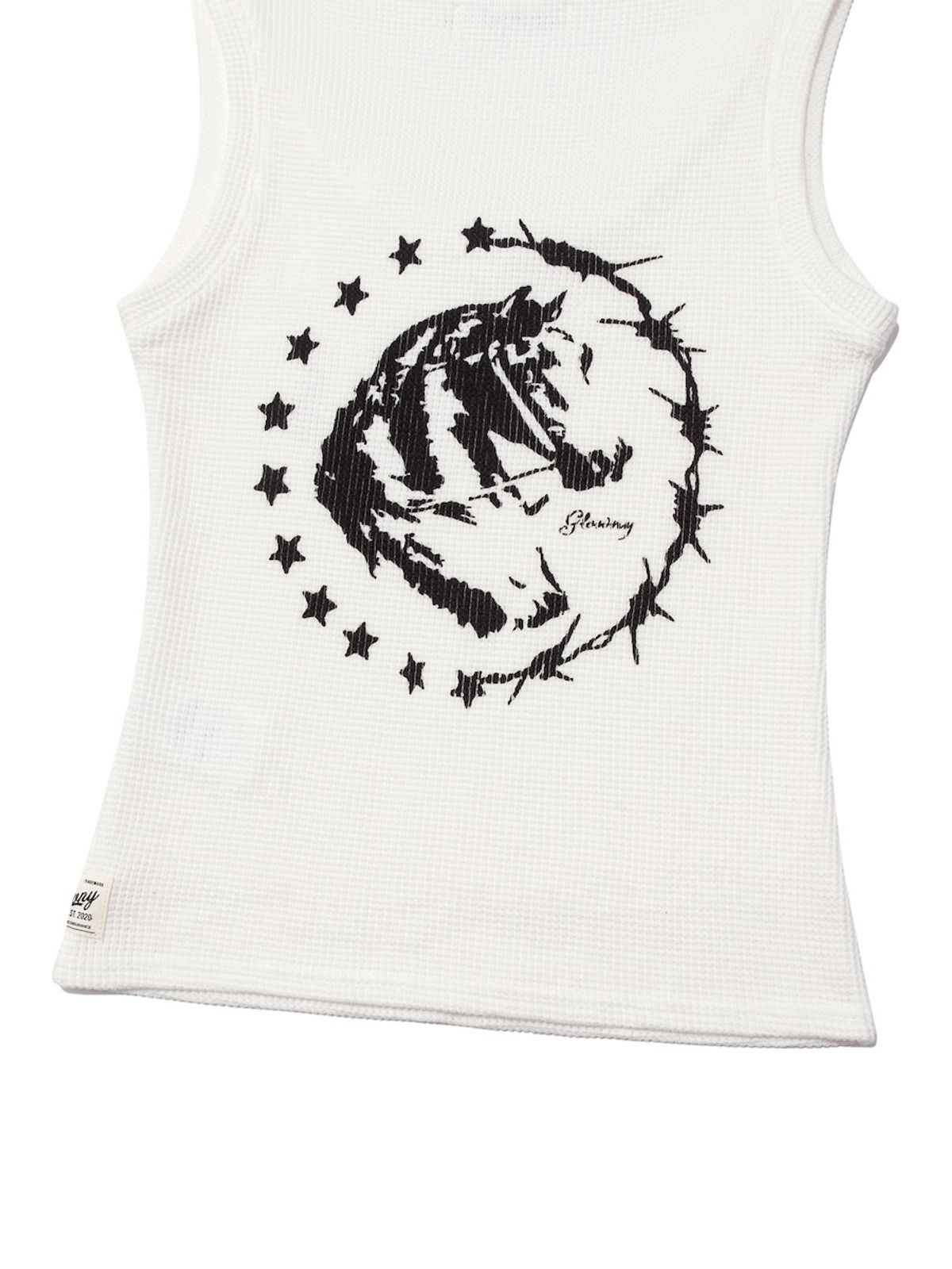 글로니(GLOWNY) ROCKY WAFFLE SLEEVELESS TOP (WHITE)