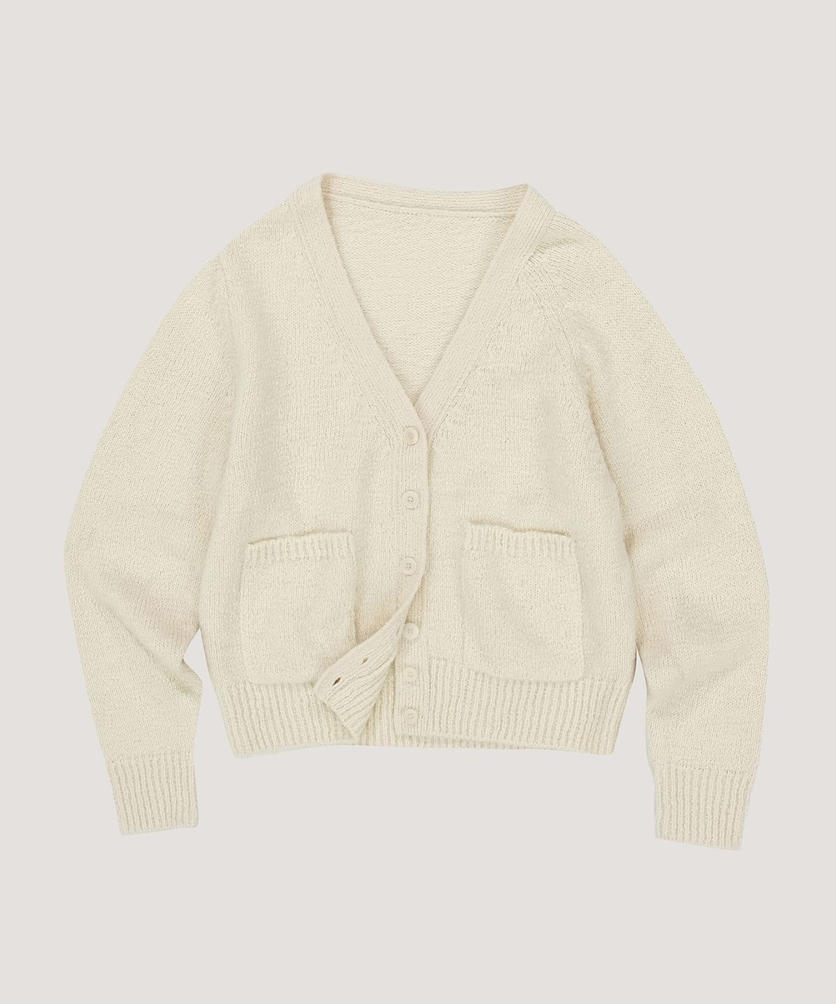 베르소(VERSO) Two-Hole Line Mixed Cardigan