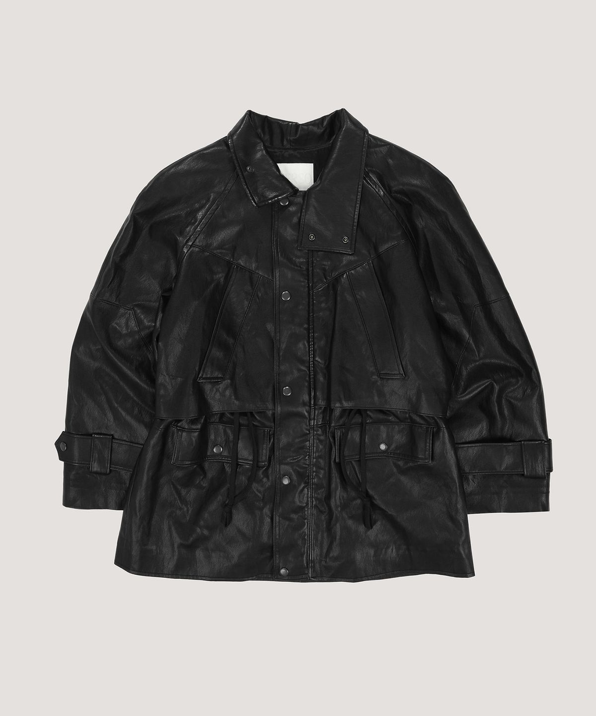 베르소(VERSO) Vegan Leather High Neck Half Coat