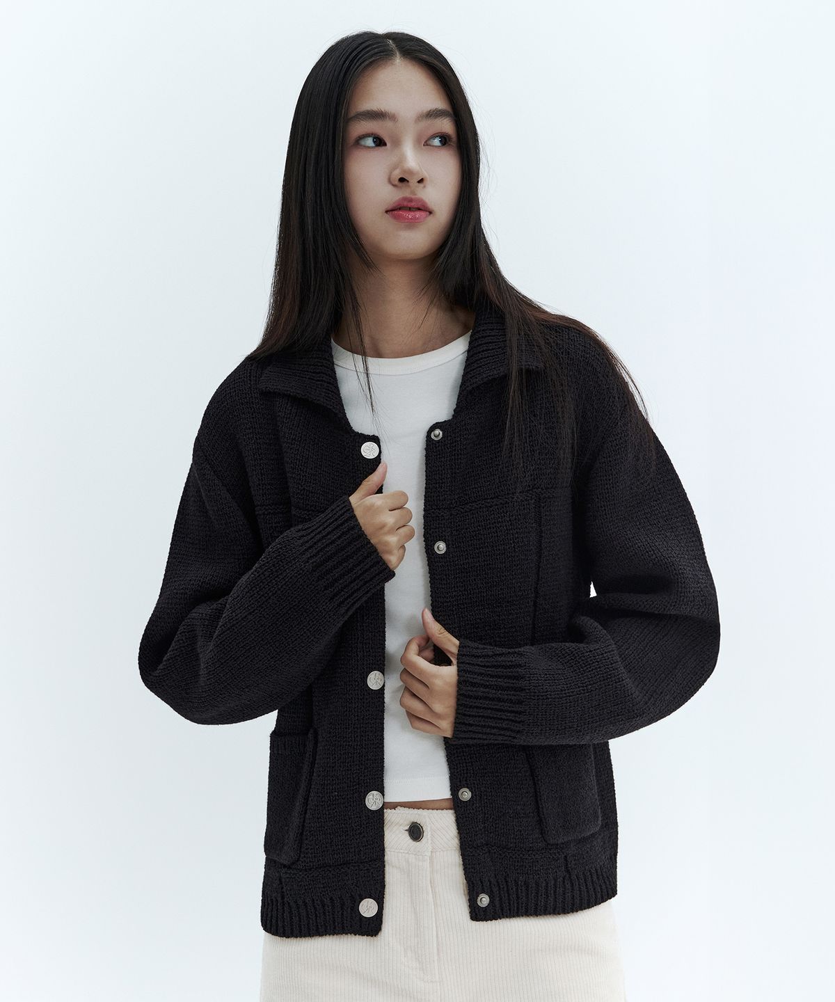 시티브리즈(CITYBREEZE) 카라 포켓 니트 가디건_2COLORS