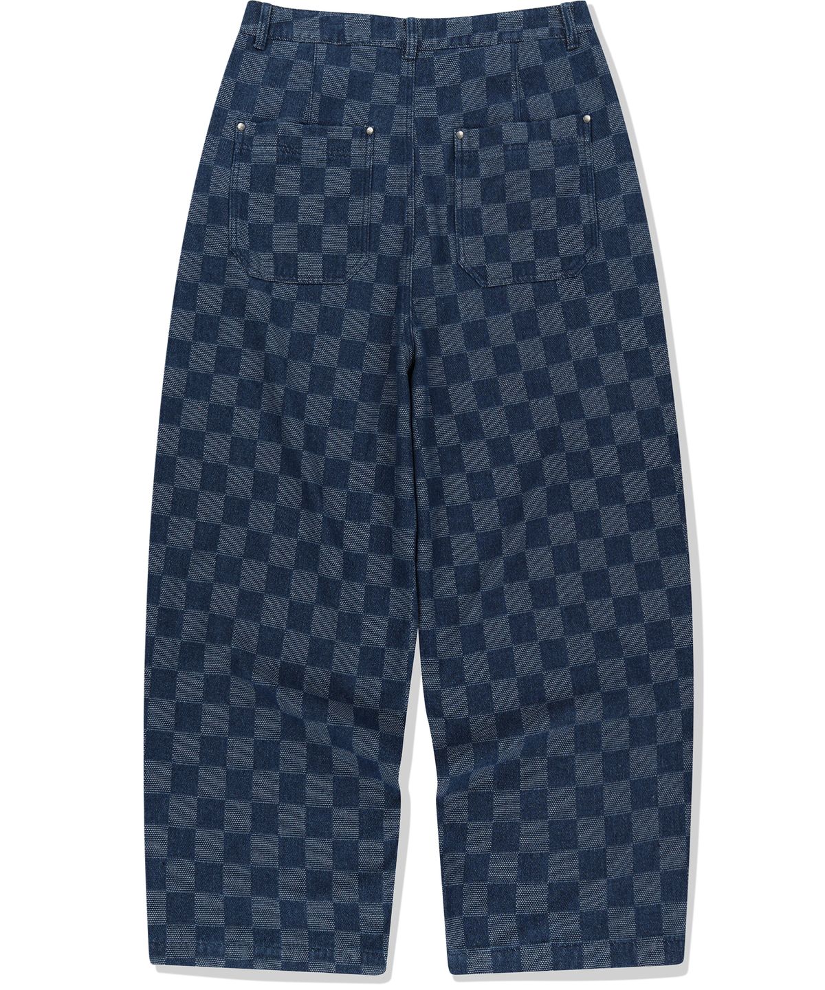 낫포너드(NOT4NERD) Checkerboard Baggy Fit Denim Pants - Deep Blue