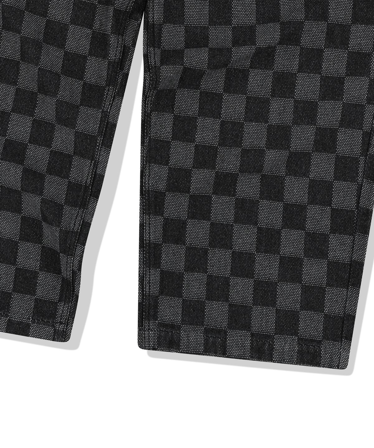 낫포너드(NOT4NERD) Checkerboard Baggy Fit Denim Pants - Black