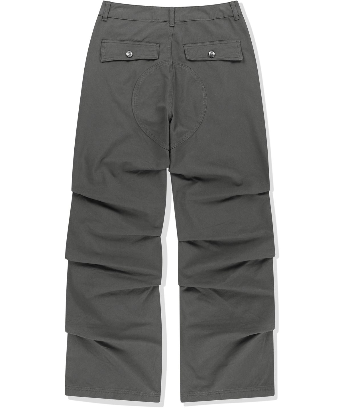 낫포너드(NOT4NERD) Stair Shirred Flare Fit Cotton Pants - Charcoal