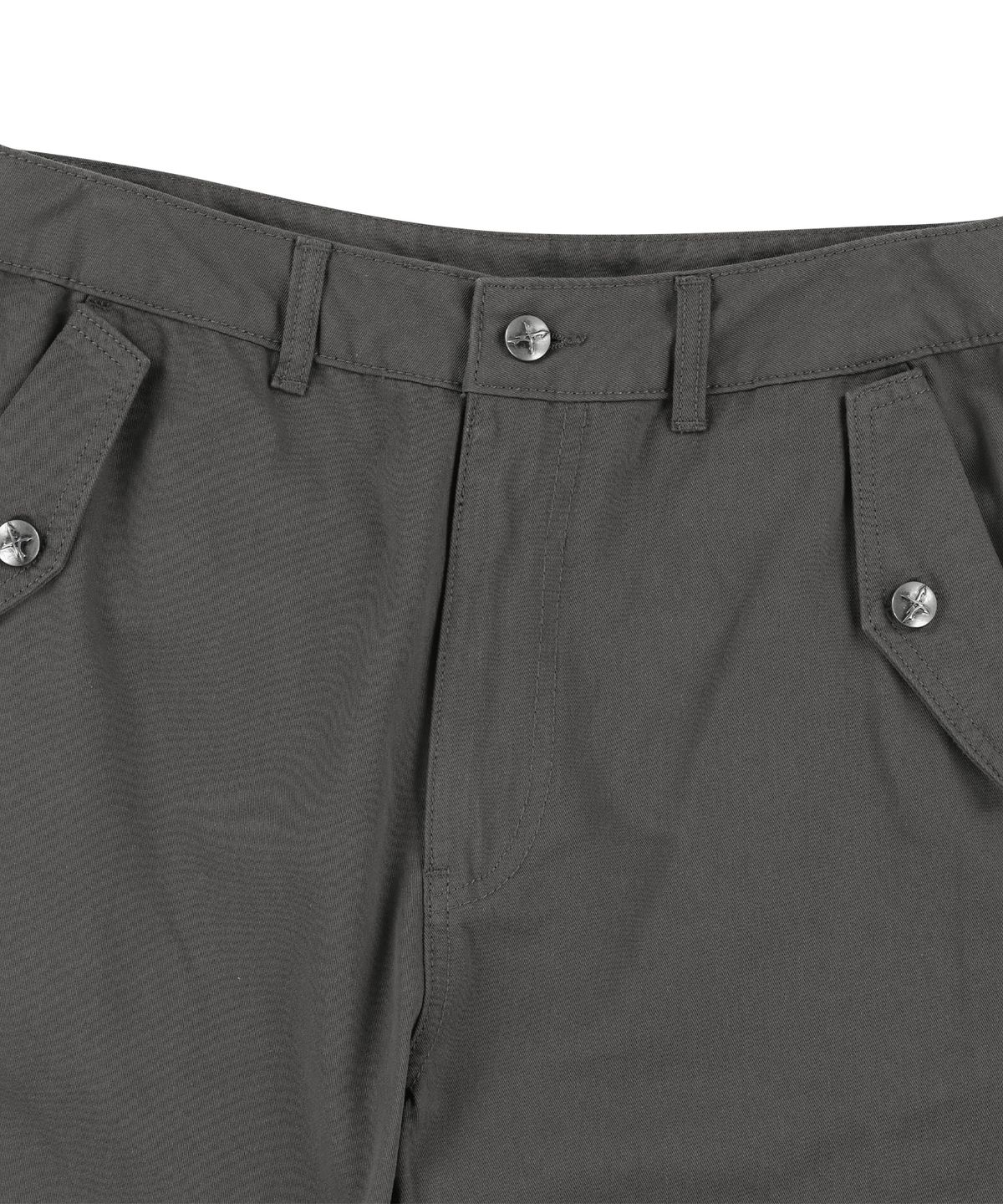 낫포너드(NOT4NERD) Stair Shirred Flare Fit Cotton Pants - Charcoal