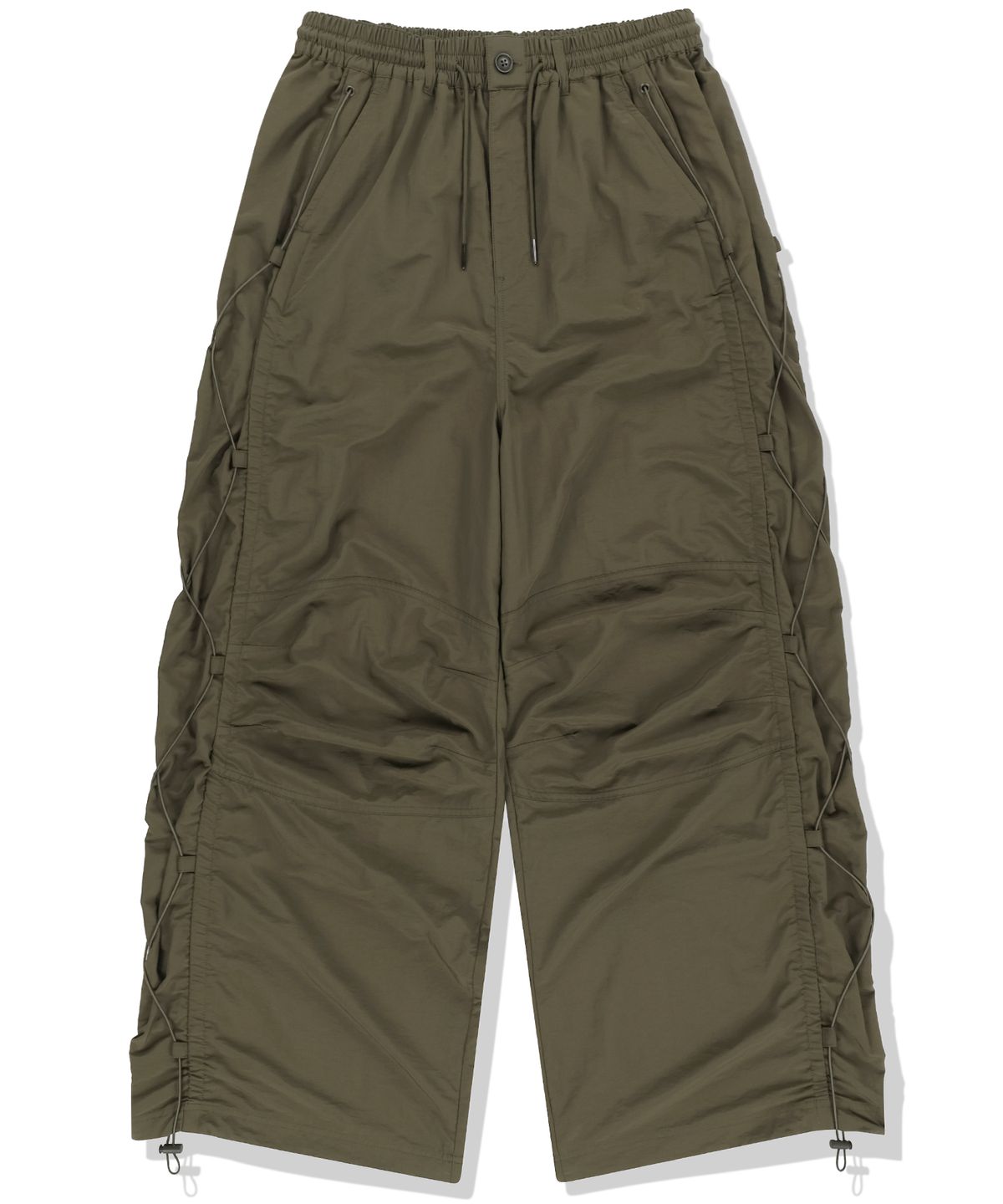 낫포너드(NOT4NERD) Side Shirred Nylon Pants - Khaki
