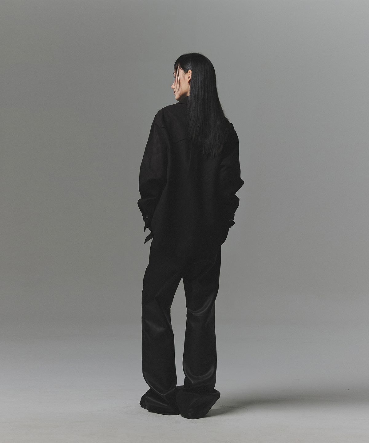 낫포너드(NOT4NERD) Hand Cut Suede Western Shirt - Black