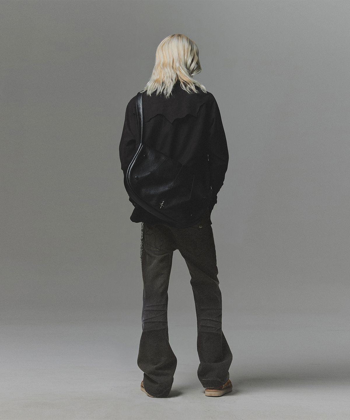 낫포너드(NOT4NERD) Hand Cut Suede Western Shirt - Black