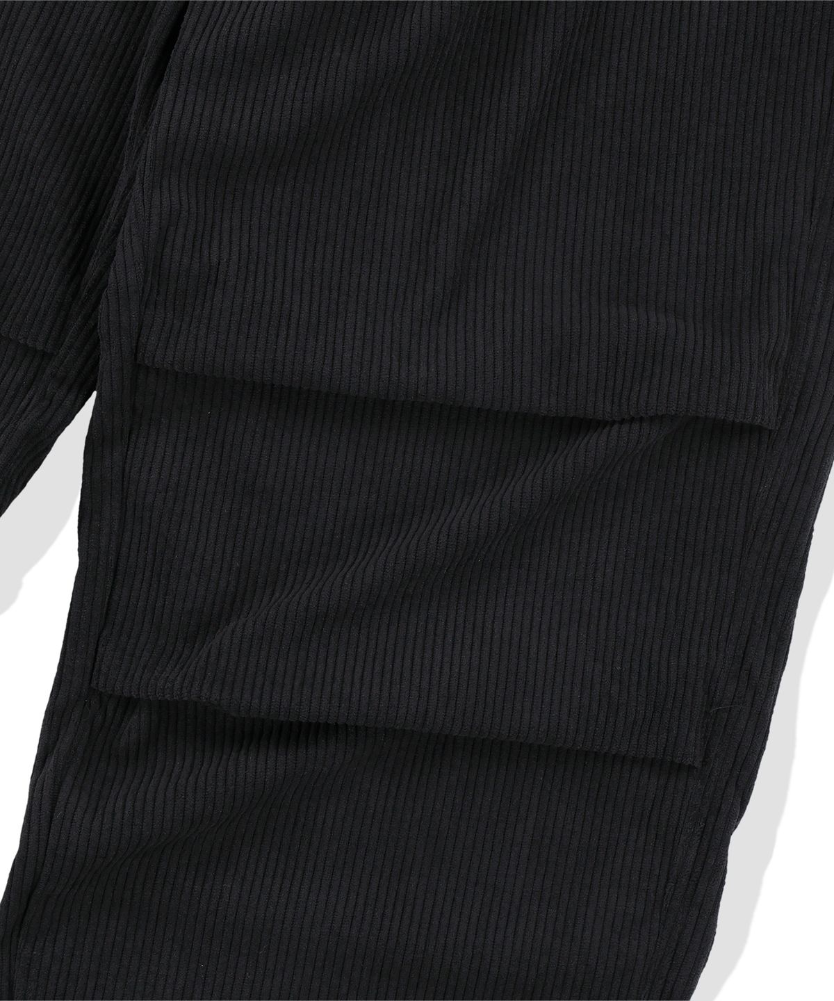 낫포너드(NOT4NERD) Striped Rib Parachute Corduroy Pants - Black