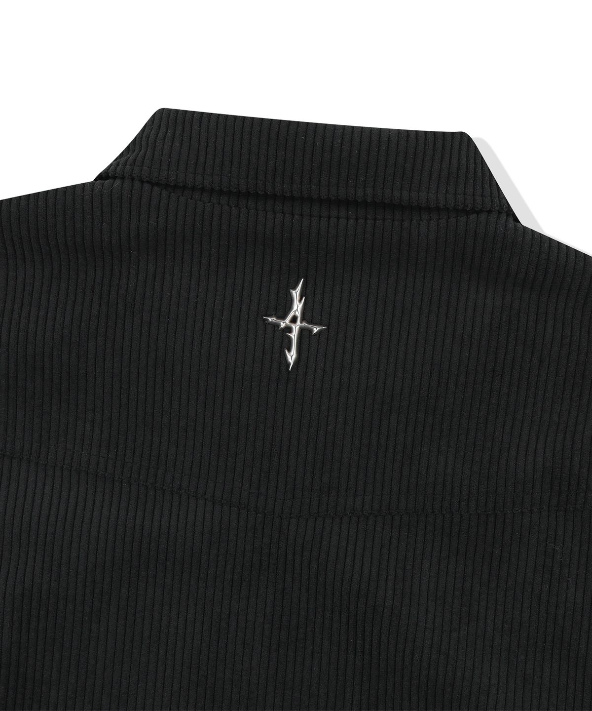 낫포너드(NOT4NERD) Striped Rib Sleeve Patch Corduroy Jacket - Black